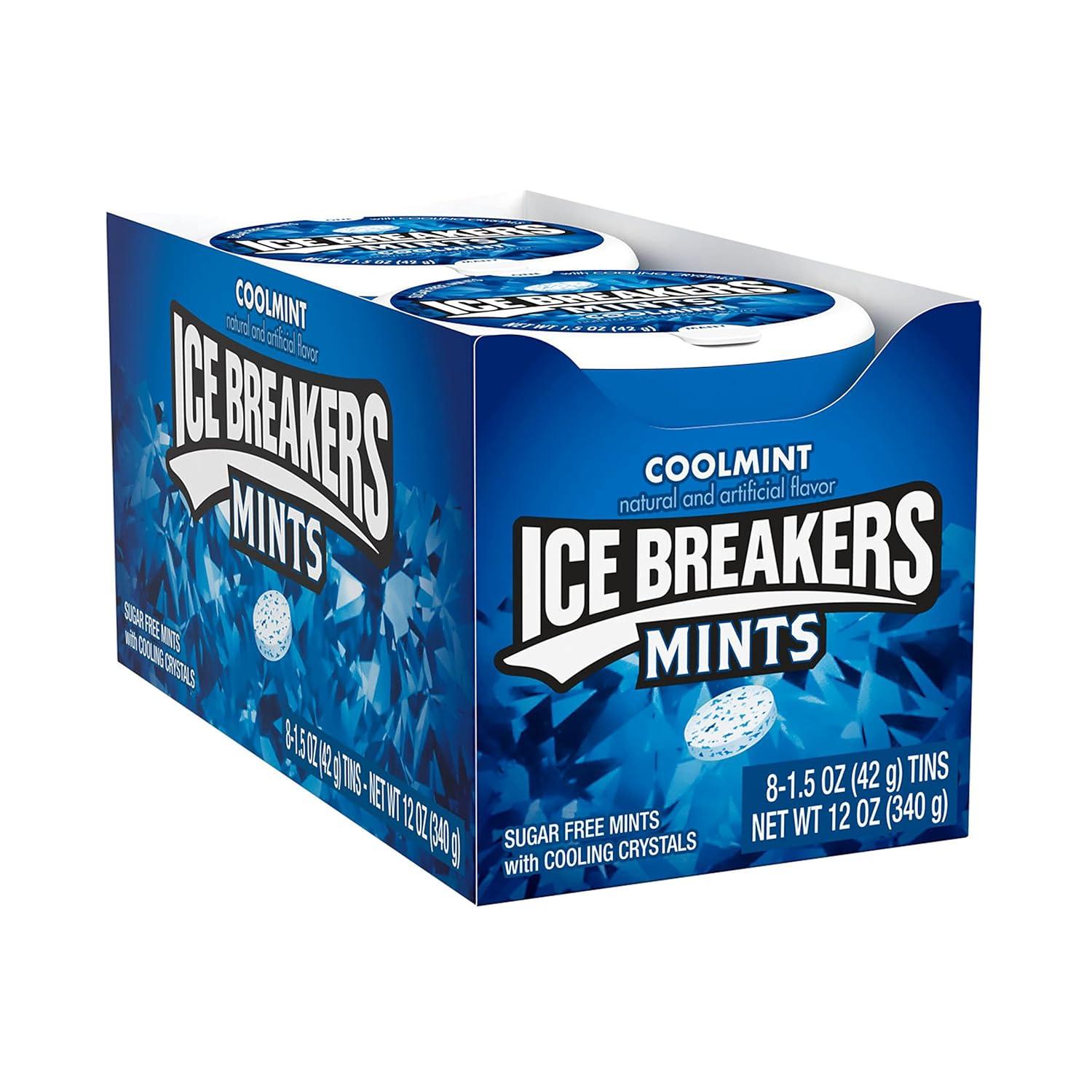 imageICE BREAKERS Coolmint Sugar Free Mints Tins 15 oz 8 CountCoolmint