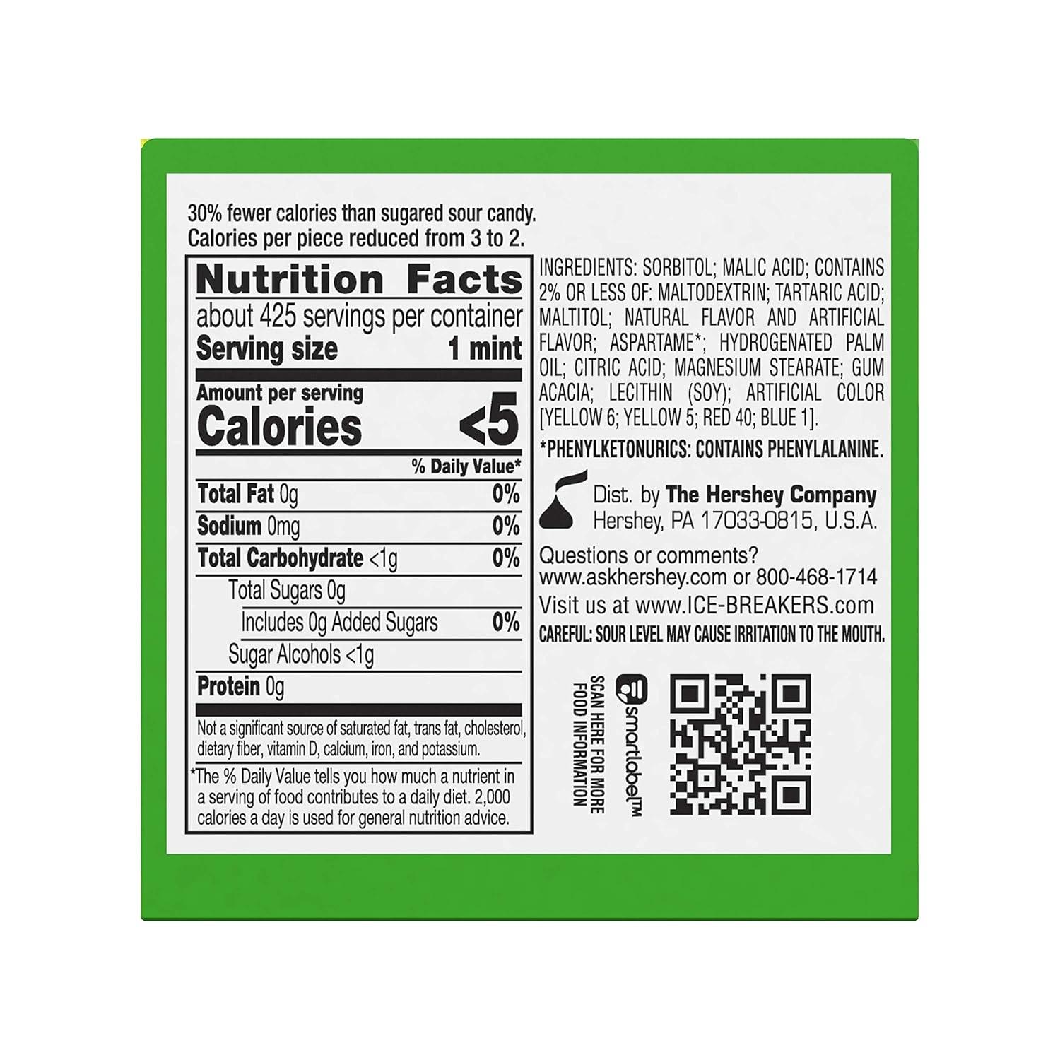 imageICE BREAKERS Duo Fruit Plus Cool Raspberry Flavored Sugar Free Mints Pucks 13 oz 8 CountDuo  Sours
