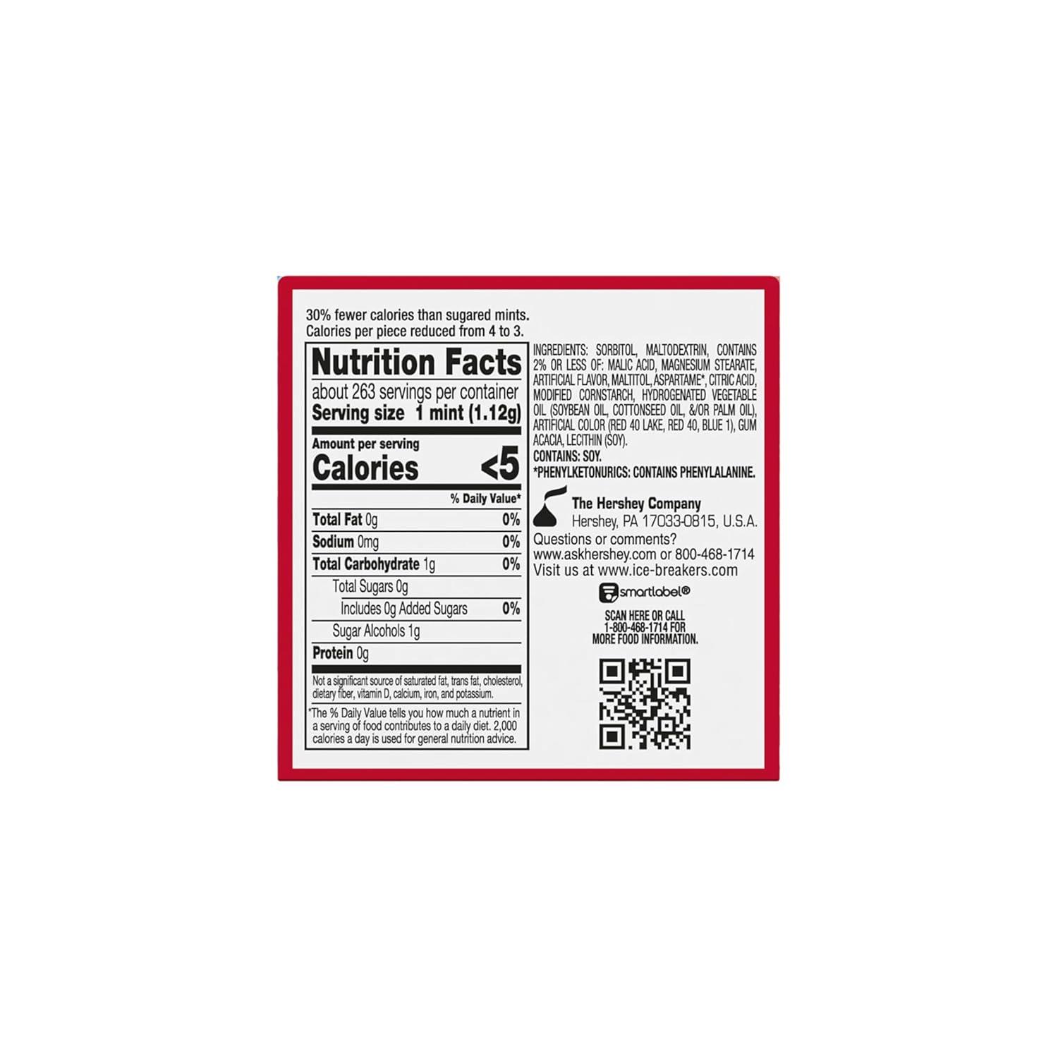 imageICE BREAKERS Duo Fruit Plus Cool Strawberry Flavored Sugar Free Mints Pucks 13 oz 8 Count