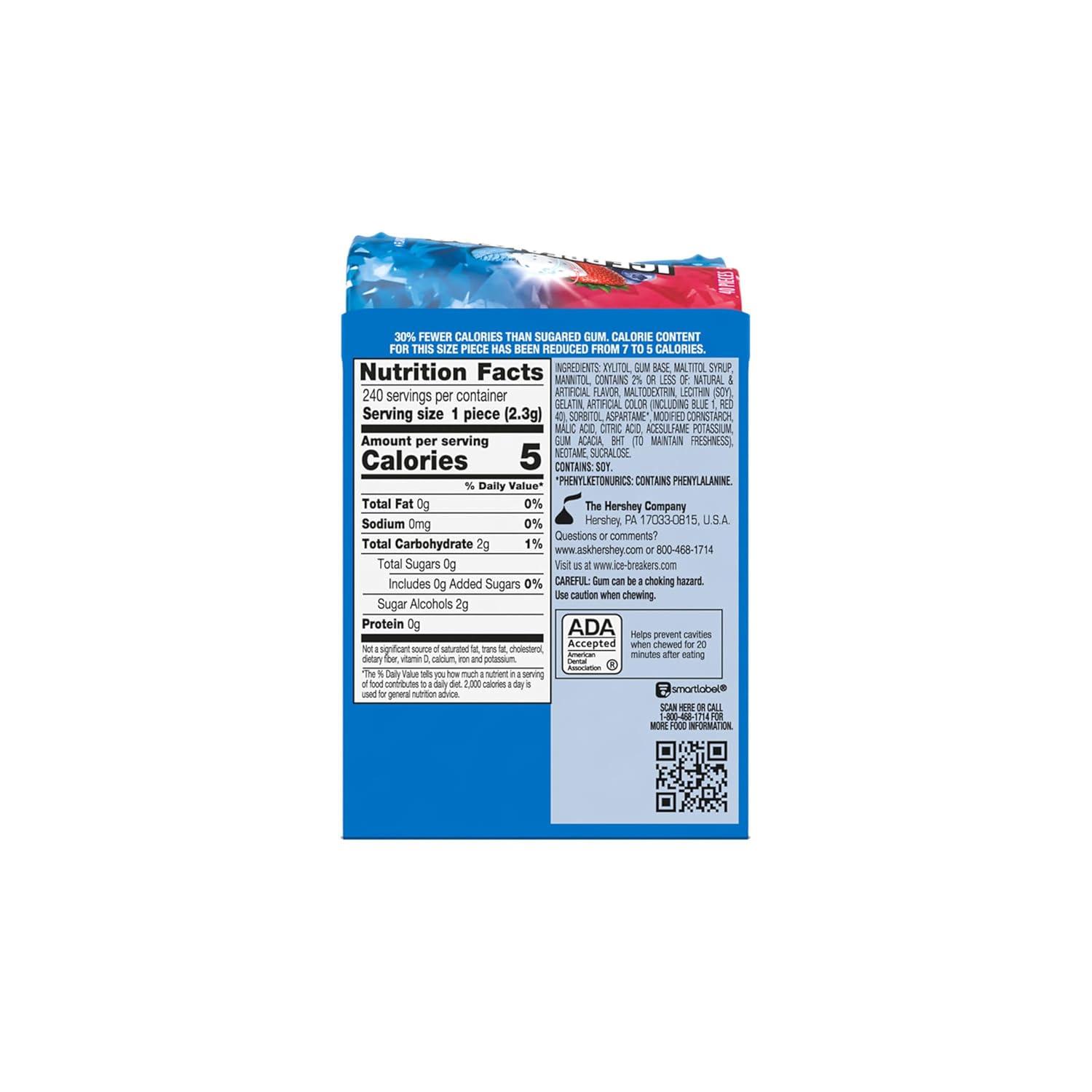 imageICE BREAKERS Flavor Shifters Wild Berry to Coolmint Flavored Sugar Free Chewing Gum Bottles 324 oz 6 Count 40 Pieces