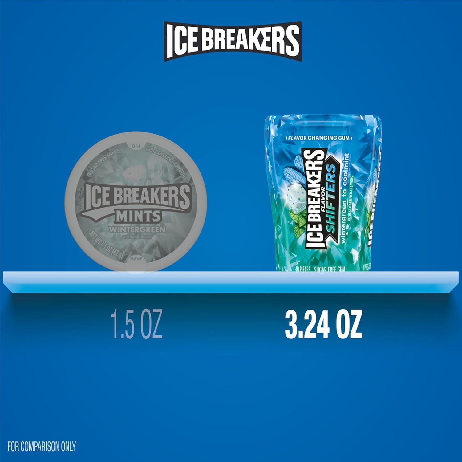imageICE BREAKERS Flavor Shifters Wintergreen to Coolmint Flavored Sugar Free Chewing Gum Bottles 324 oz 40 Pieces 6 Count