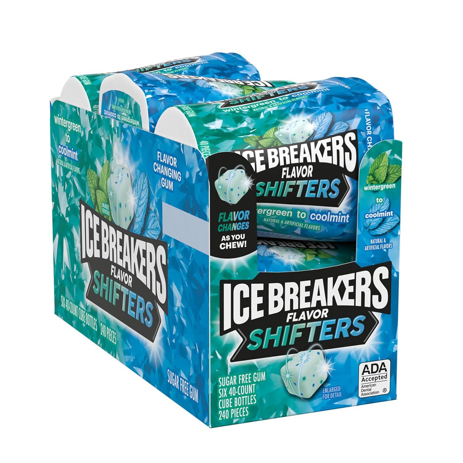 imageICE BREAKERS Flavor Shifters Wintergreen to Coolmint Flavored Sugar Free Chewing Gum Bottles 324 oz 40 Pieces 6 Count