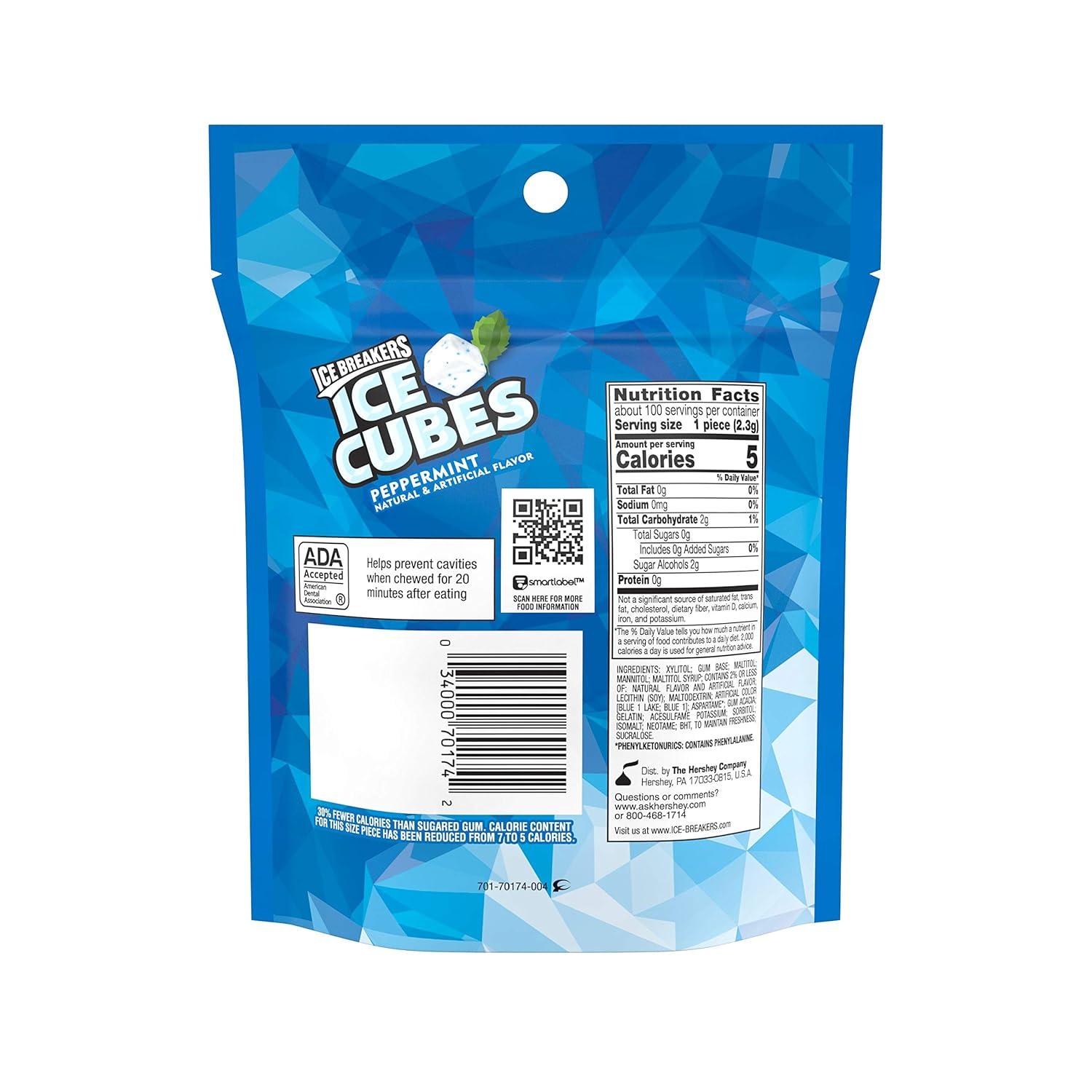 imageICE BREAKERS ICE CUBES Sugar Free Gum Peppermint 100 Pieces 811 Oz