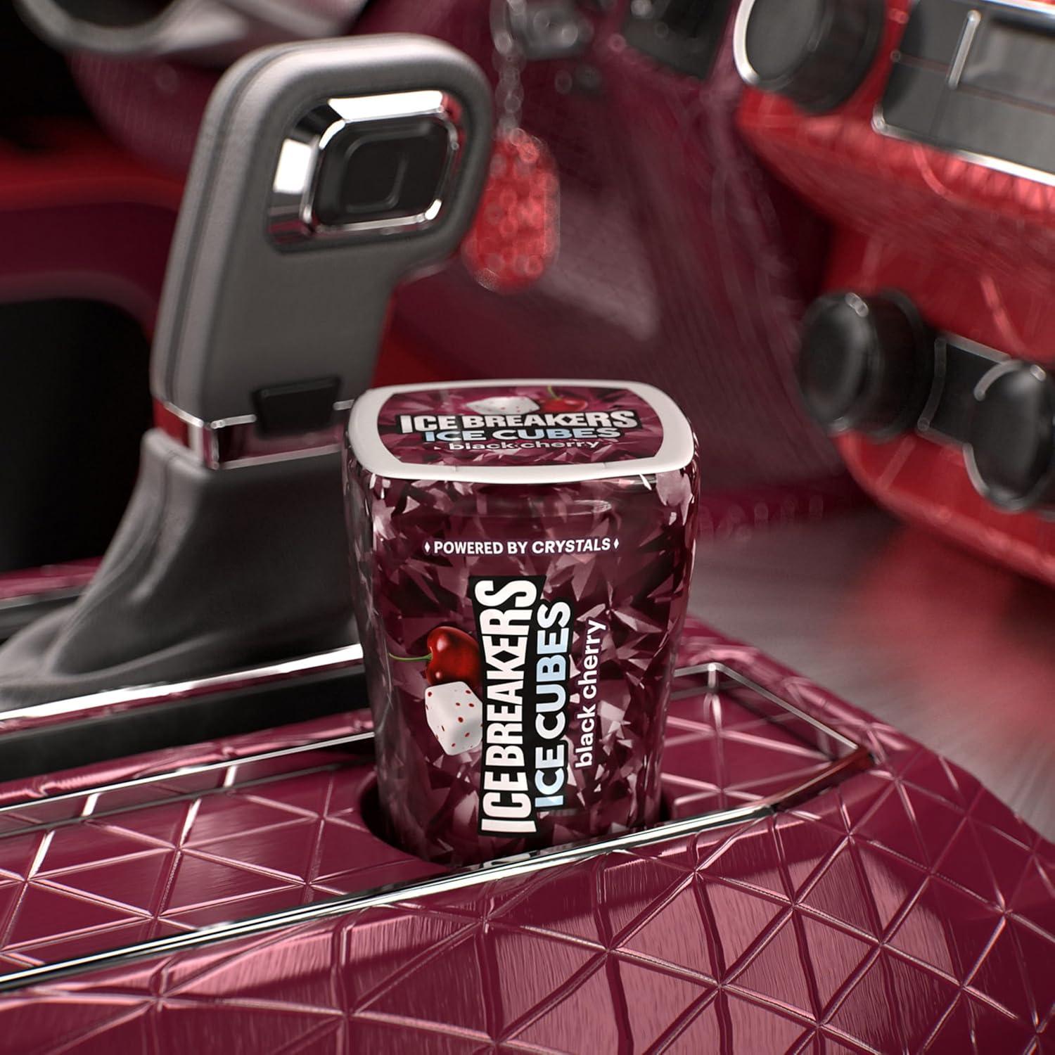 imageICE BREAKERS Ice Cubes Bubble Breeze Flavored Sugar Free Chewing Gum Bottles 324 oz 6 Count 40 PiecesBlack Cherry
