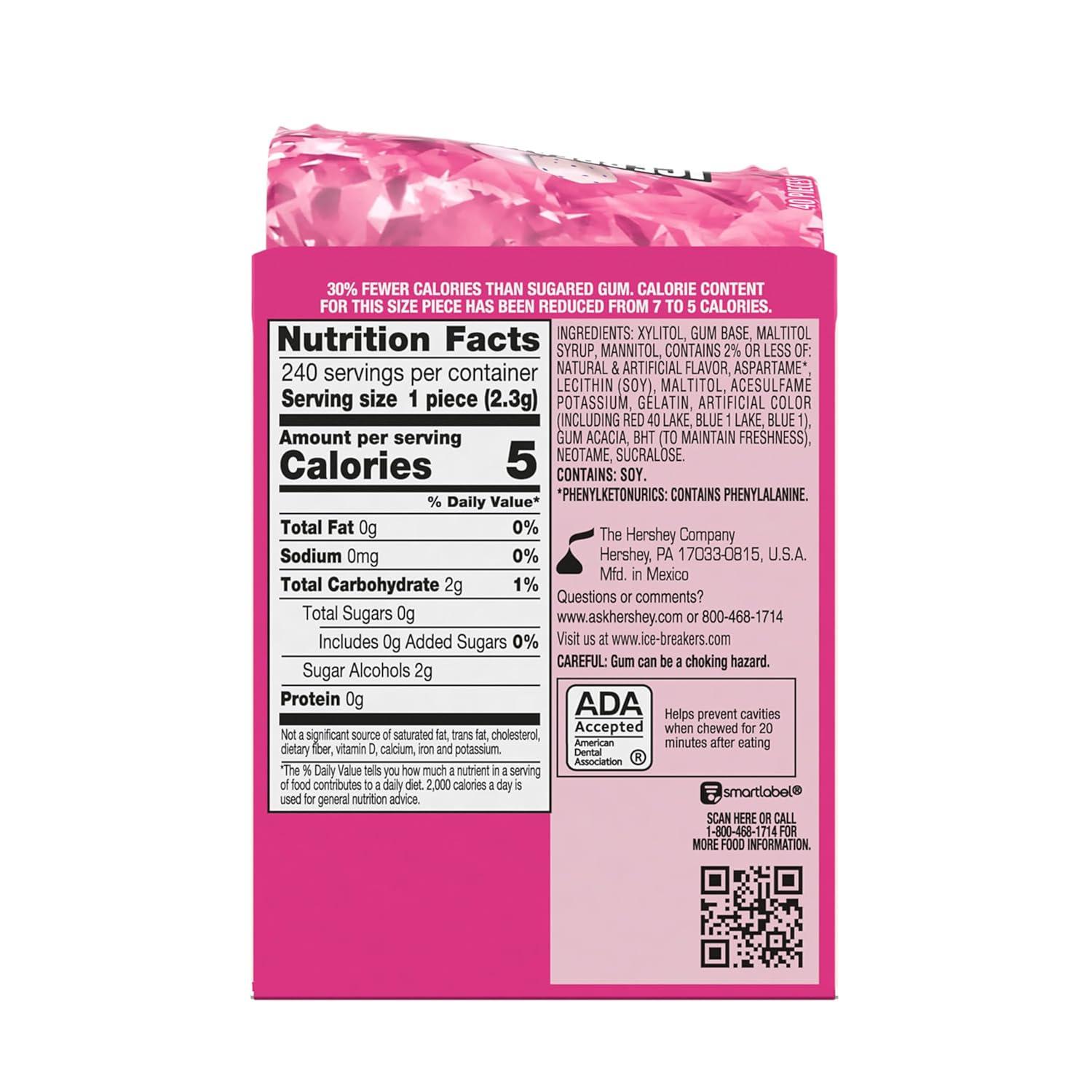 imageICE BREAKERS Ice Cubes Bubble Breeze Flavored Sugar Free Chewing Gum Bottles 324 oz 6 Count 40 PiecesBubble Breeze