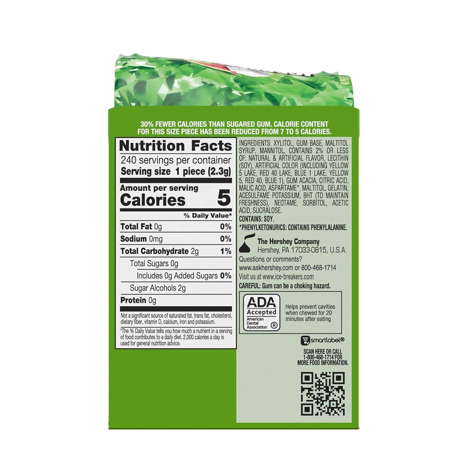 imageICE BREAKERS Ice Cubes Bubble Breeze Flavored Sugar Free Chewing Gum Bottles 324 oz 6 Count 40 PiecesKiwi Watermelon