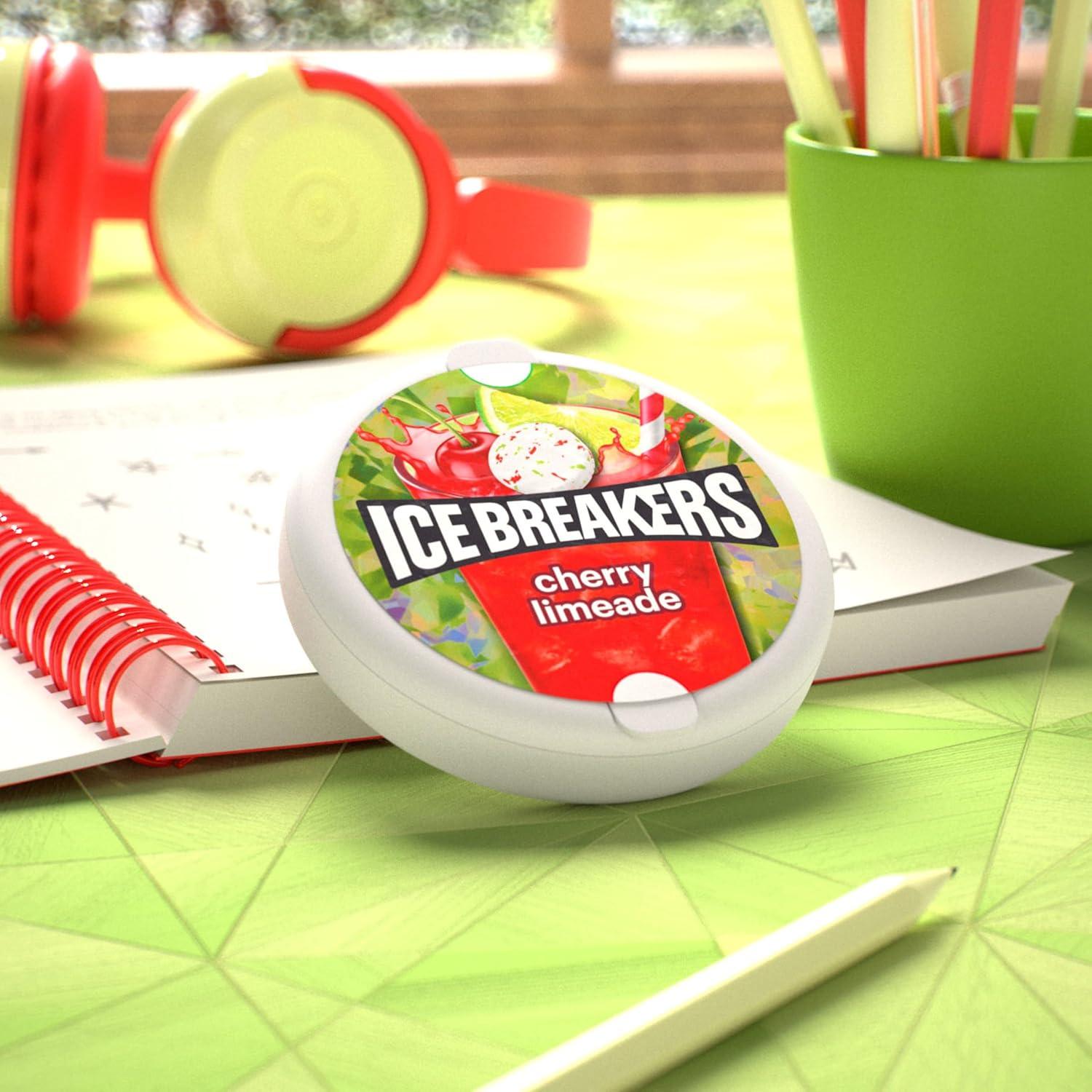 imageICE BREAKERS Ice Cubes Cherry Limeade Sugar Free Chewing Gum Bottles 324 oz 6 Count 40 PiecesCherry Limeade