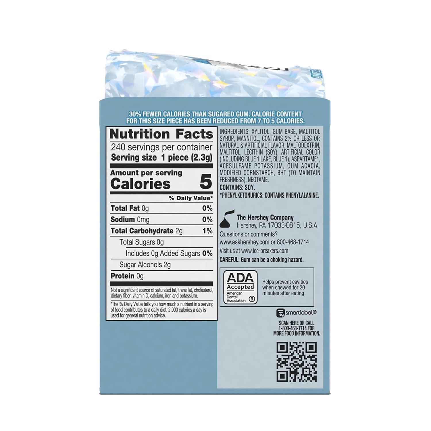 imageICE BREAKERS Ice Cubes Mint Crystal Sugar Free Chewing Gum Bottles 324 oz 6 Count 40 Pieces