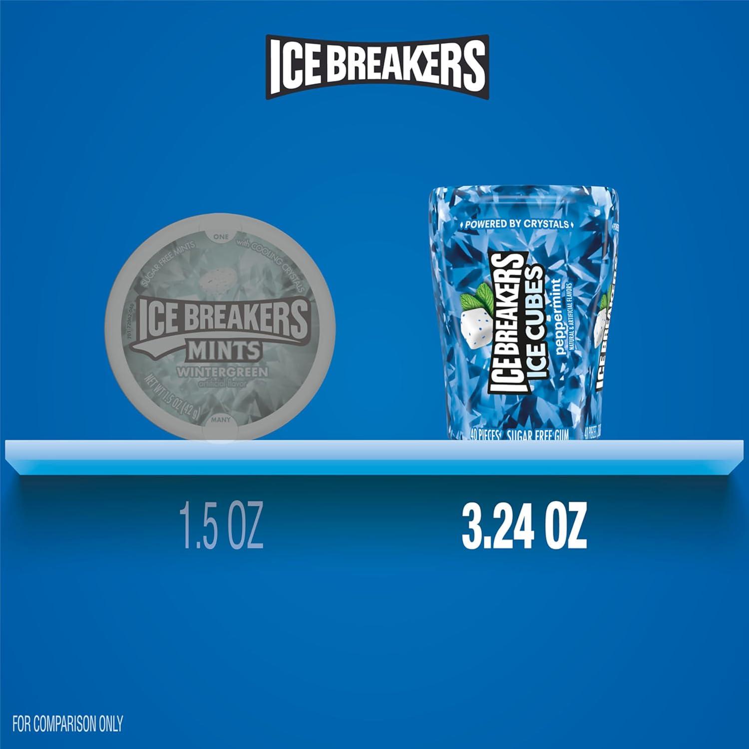 imageICE BREAKERS Ice Cubes Peppermint Sugar Free Chewing Gum Bottles 324 oz 4 Count 40 PiecesPeppermint