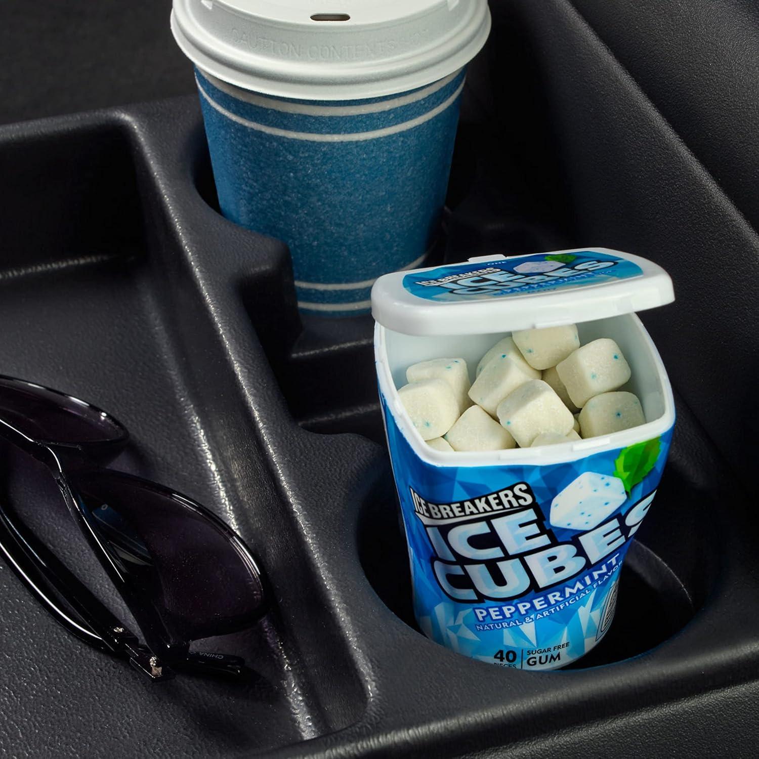 imageICE BREAKERS Ice Cubes Peppermint Sugar Free Chewing Gum Bottles 324 oz 4 Count 40 PiecesPeppermint