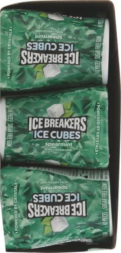 imageICE BREAKERS Ice Cubes Spearmint Sugar Free Chewing Gum Pouch 811 oz 100 PiecesSpearmint