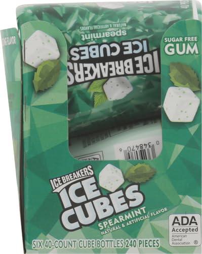 imageICE BREAKERS Ice Cubes Spearmint Sugar Free Chewing Gum Pouch 811 oz 100 PiecesSpearmint