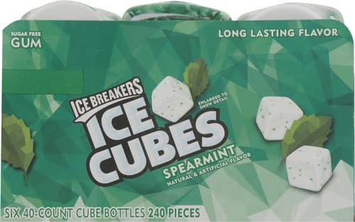 imageICE BREAKERS Ice Cubes Spearmint Sugar Free Chewing Gum Pouch 811 oz 100 PiecesSpearmint
