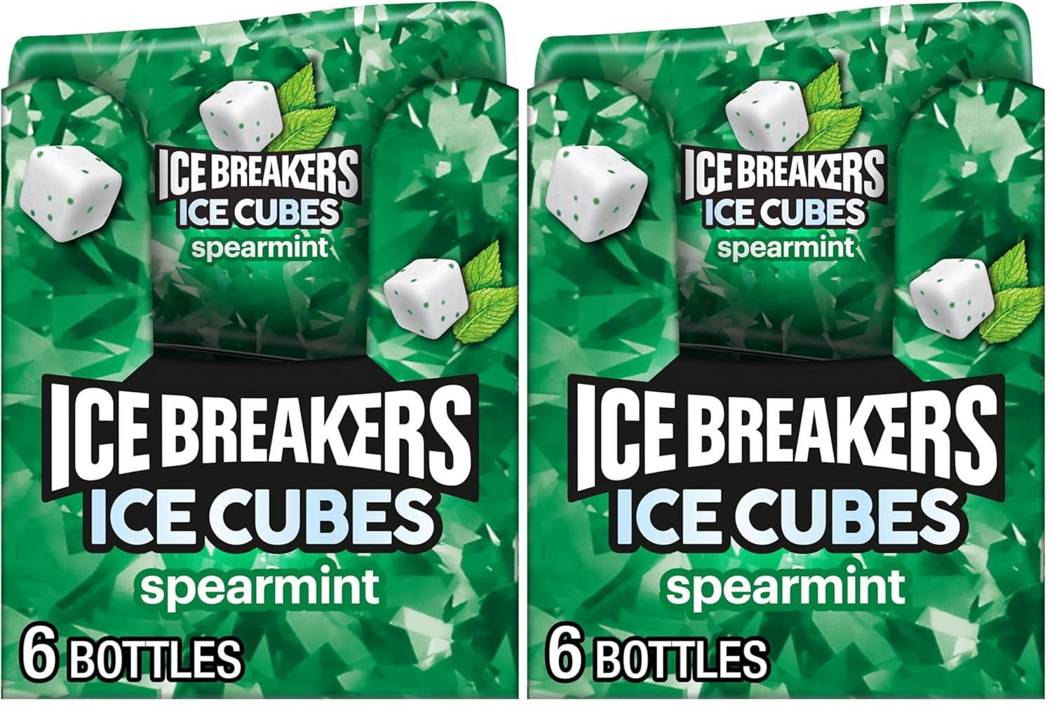 imageICE BREAKERS Ice Cubes Spearmint Sugar Free Chewing Gum Pouch 811 oz 100 PiecesSpearmint