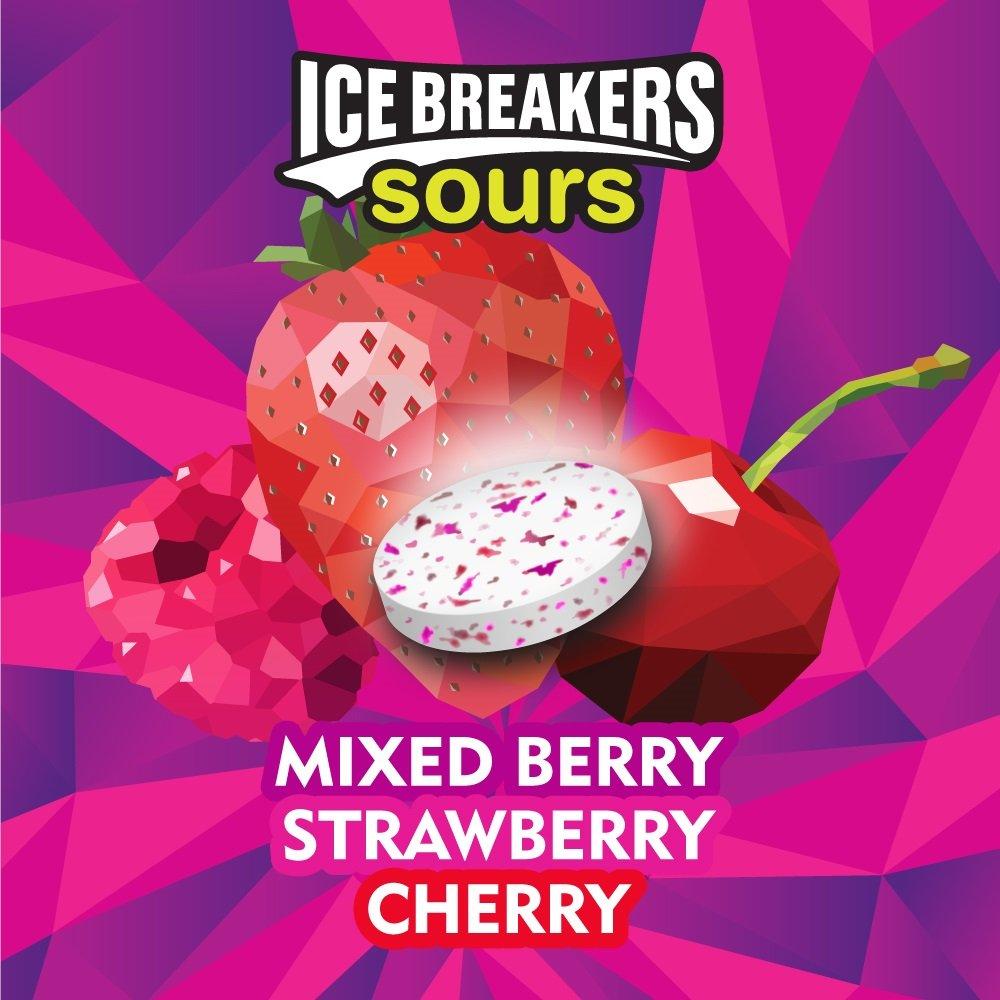 imageICE BREAKERS Sours Assorted Fruit Flavored Sugar Free Mints Tins 15 oz 8 CountSours  Duo