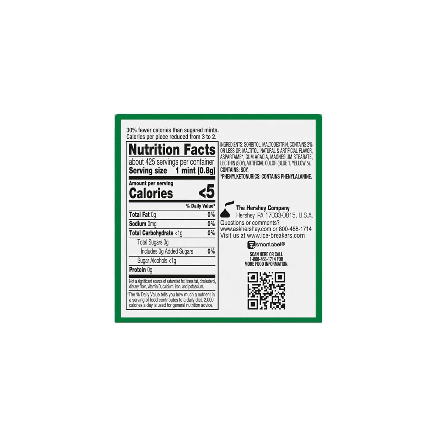imageICE BREAKERS Spearmint Sugar Free Mints Tins 15 oz 8 Count