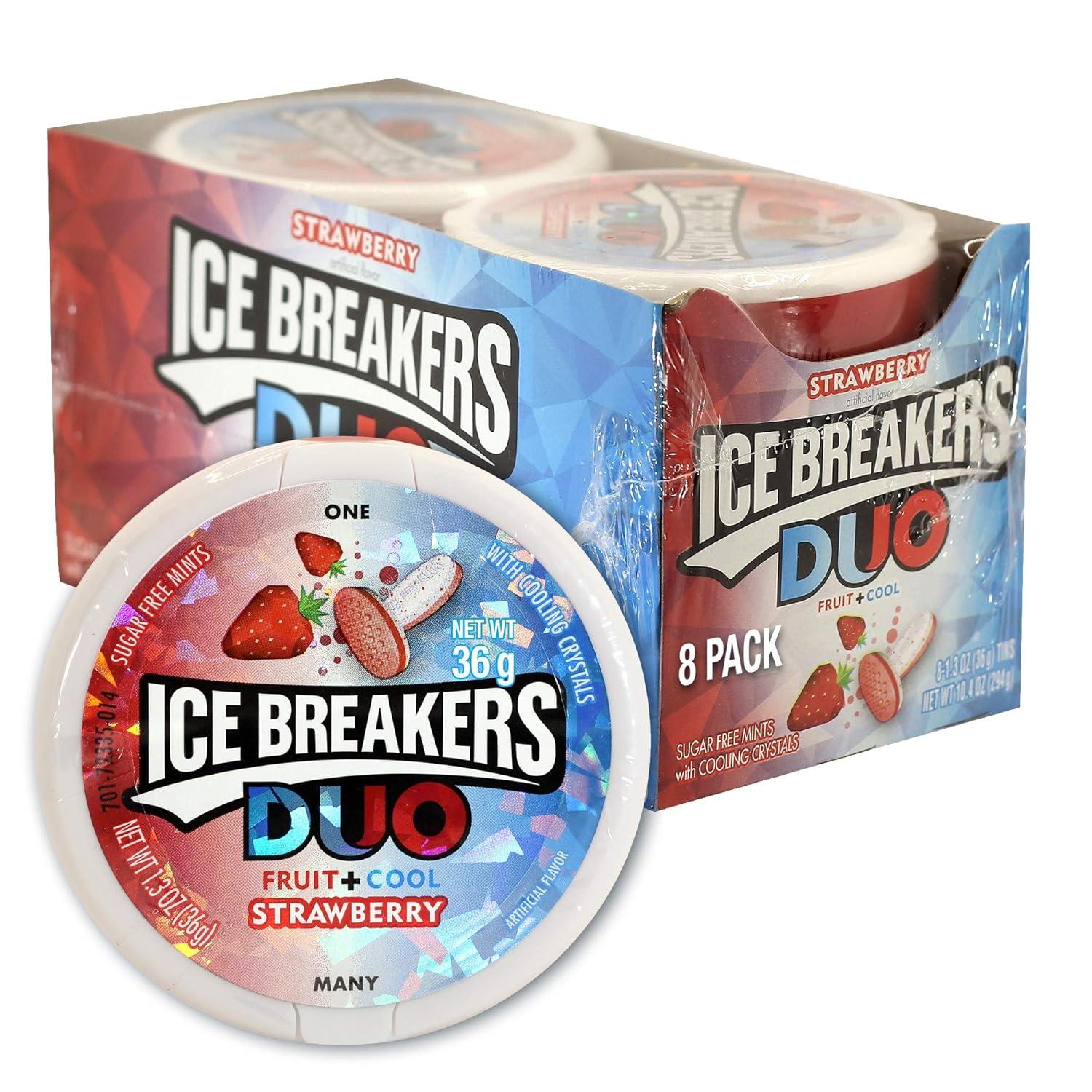 imageICE BREAKERS Wintergreen Sugar Free Mints Tins 15 oz 8 CountStrawberry  Wintergreen