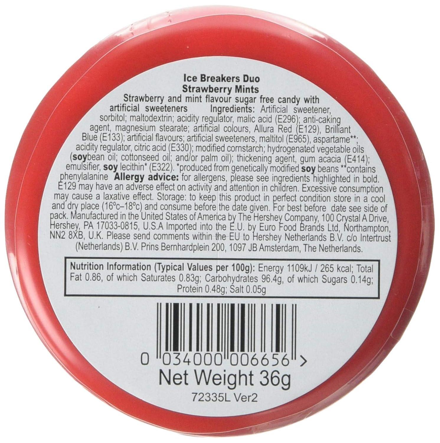 imageICE BREAKERS Wintergreen Sugar Free Mints Tins 15 oz 8 CountStrawberry  Wintergreen