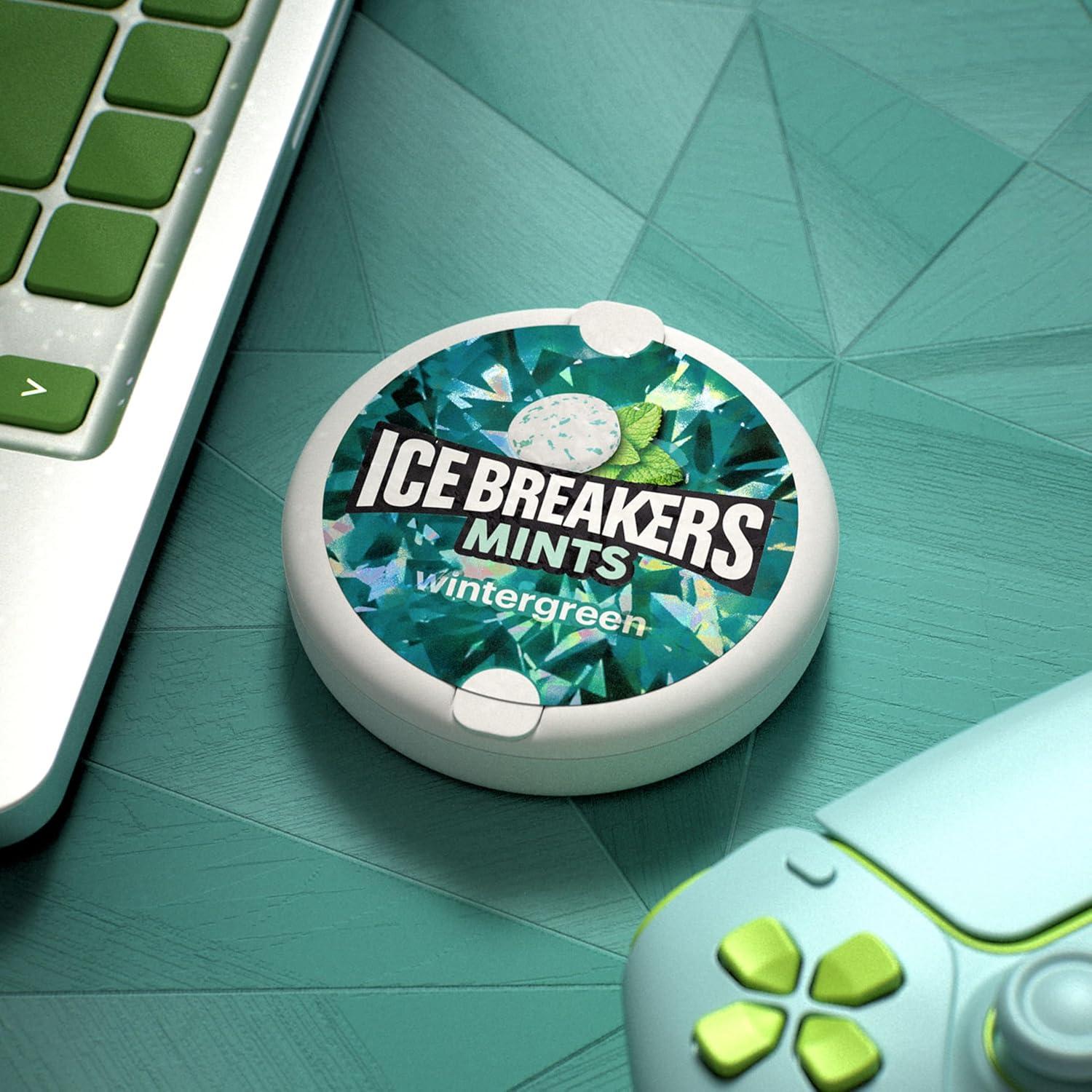 imageICE BREAKERS Wintergreen Sugar Free Mints Tins 15 oz 8 CountWintergreen