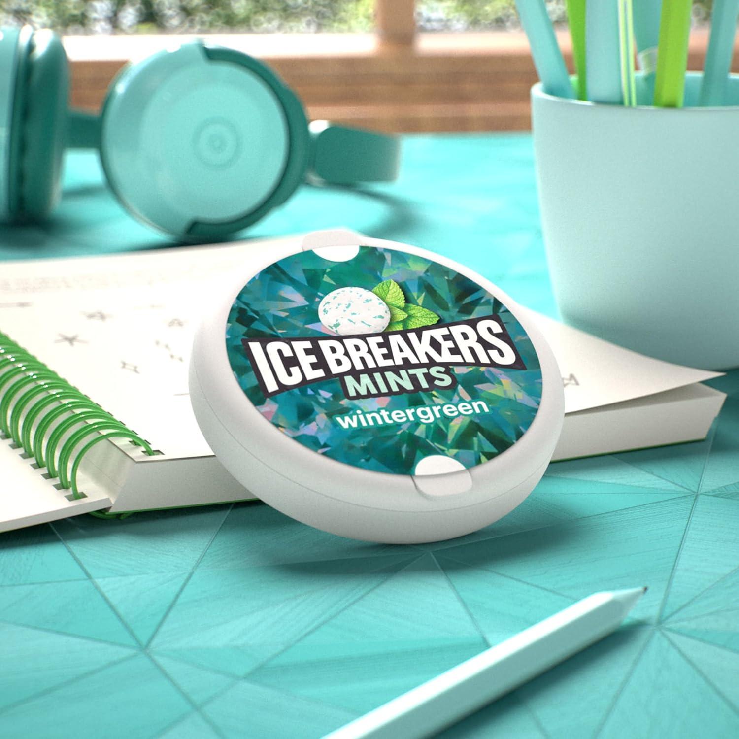 imageICE BREAKERS Wintergreen Sugar Free Mints Tins 15 oz 8 CountWintergreen