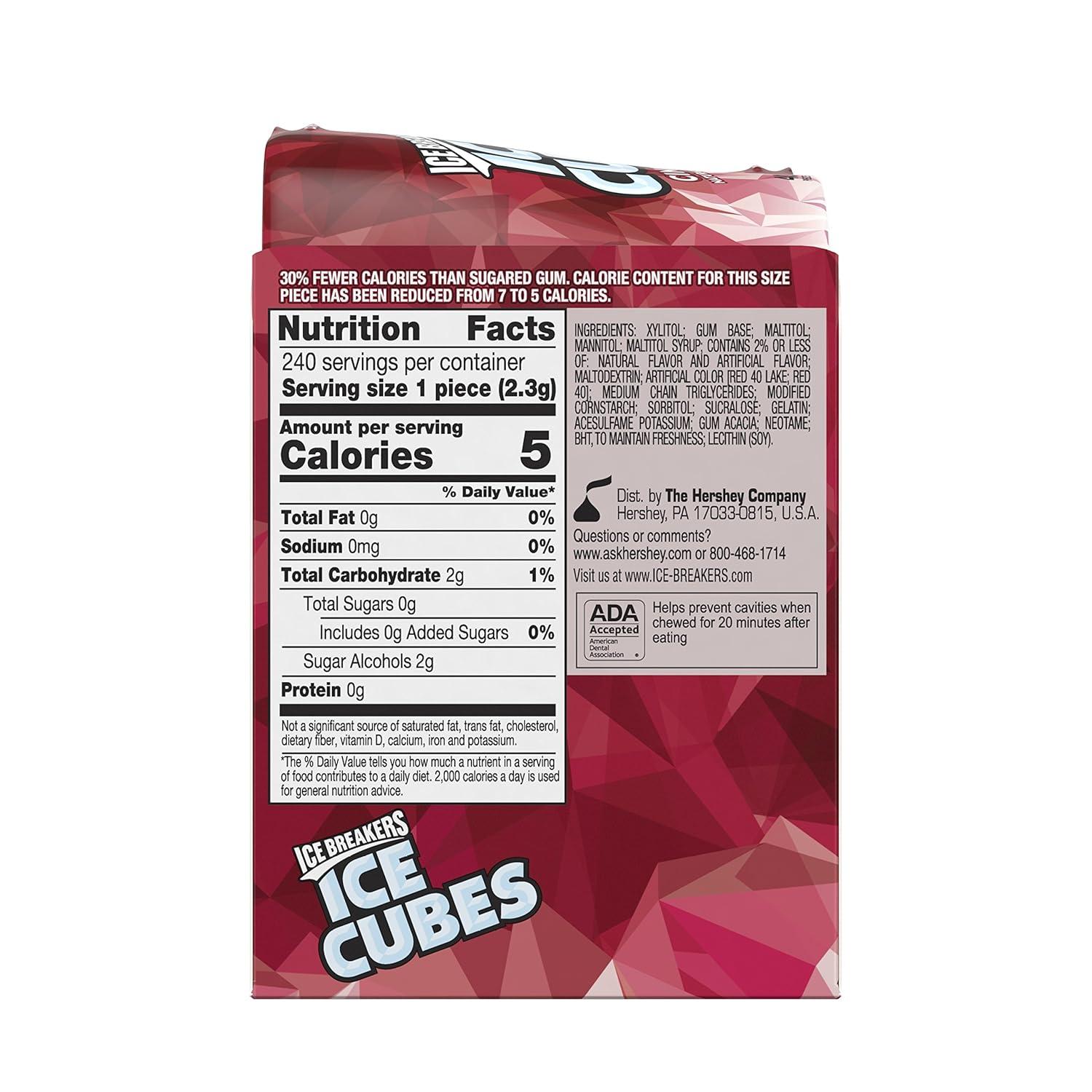 imageIce Breakers Ice Cubes Cinnamon Sugar Free Chewing Gum Pouch 811 oz 100 PiecesBubble Breeze  Cinnamon