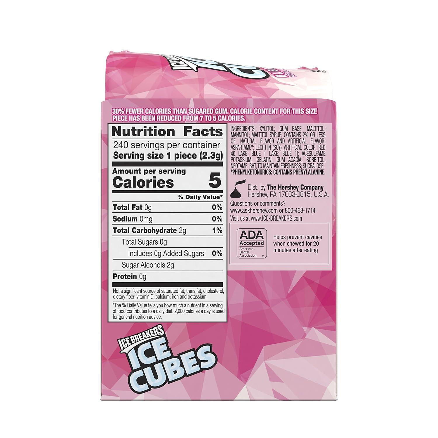 imageIce Breakers Ice Cubes Cinnamon Sugar Free Chewing Gum Pouch 811 oz 100 PiecesBubble Breeze  Cinnamon