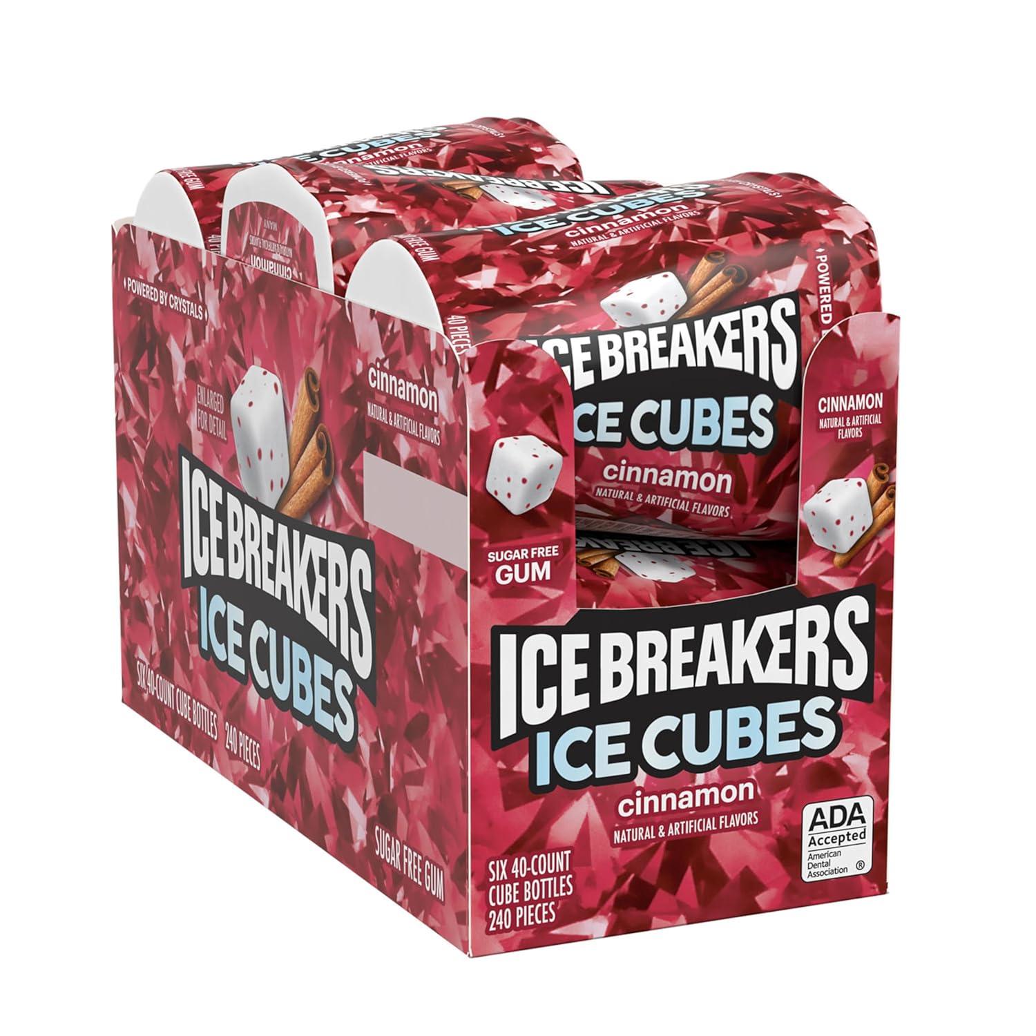 imageIce Breakers Ice Cubes Cinnamon Sugar Free Chewing Gum Pouch 811 oz 100 PiecesCinnamon