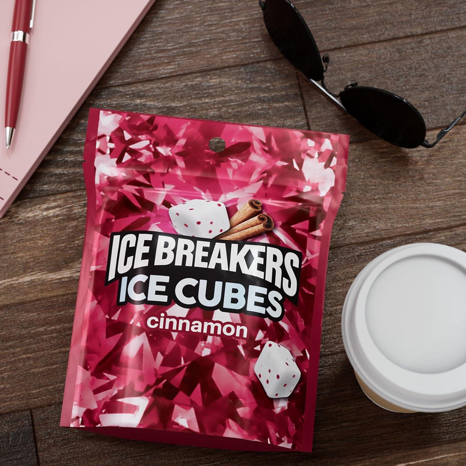 imageIce Breakers Ice Cubes Cinnamon Sugar Free Chewing Gum Pouch 811 oz 100 PiecesCinnamon