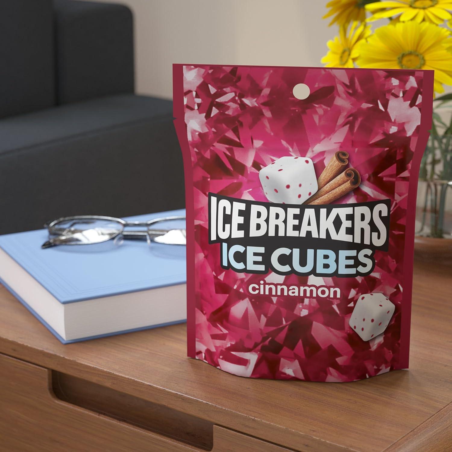 imageIce Breakers Ice Cubes Cinnamon Sugar Free Chewing Gum Pouch 811 oz 100 PiecesCinnamon