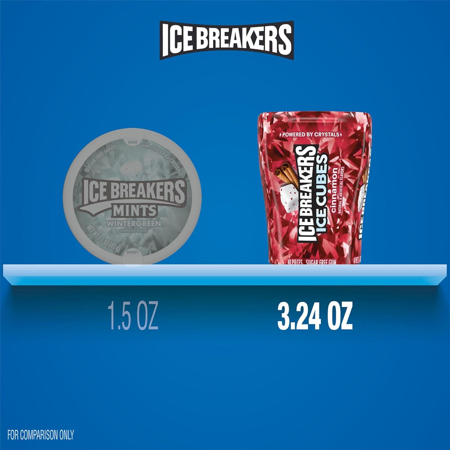 imageIce Breakers Ice Cubes Cinnamon Sugar Free Chewing Gum Pouch 811 oz 100 PiecesCinnamon