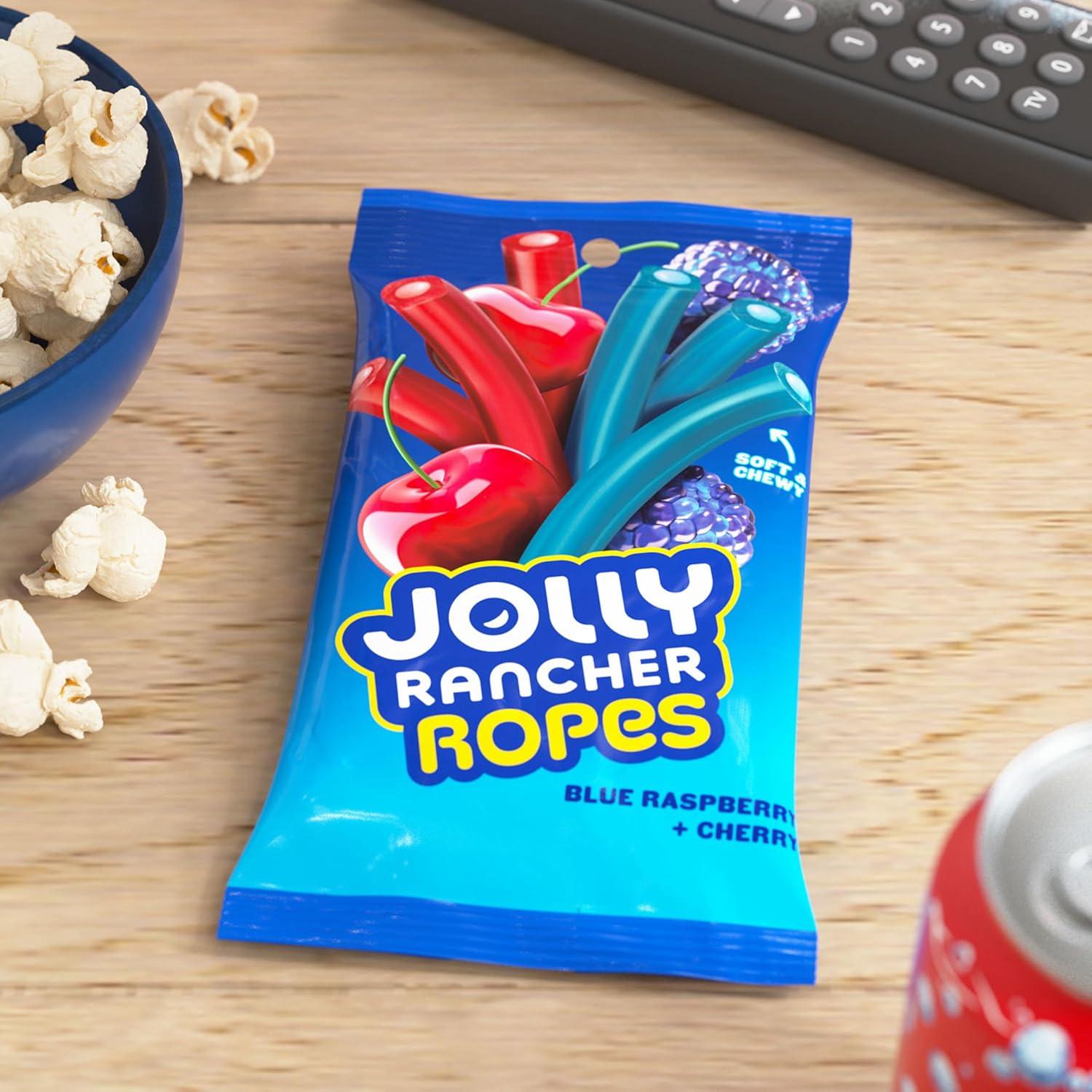 imageJOLLY RANCHER Ropes Blue Raspberry and Cherry Flavored Candy Bag 6 oz6 Ounce Pack of 2
