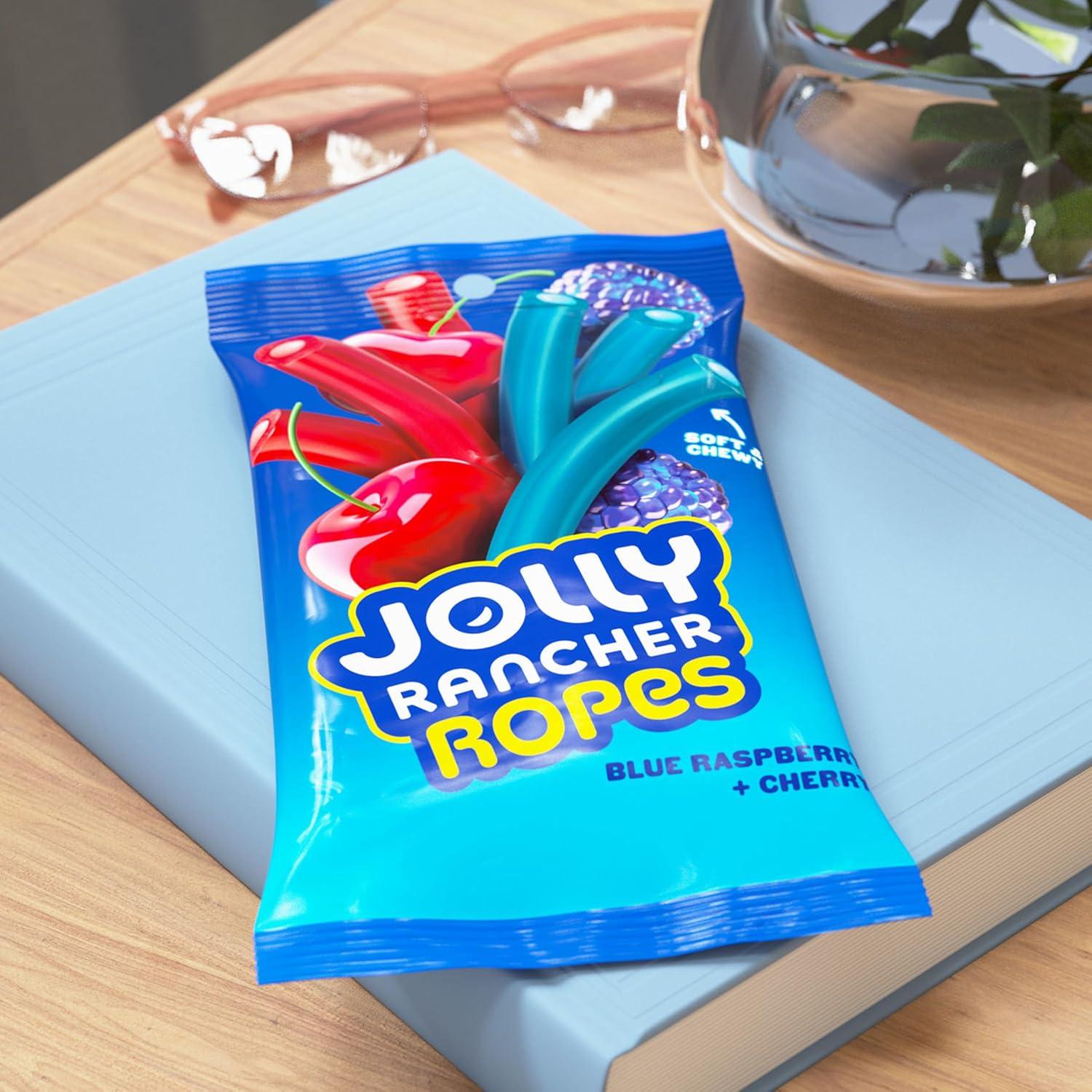 imageJOLLY RANCHER Ropes Blue Raspberry and Cherry Flavored Candy Bag 6 oz6 Ounce Pack of 2