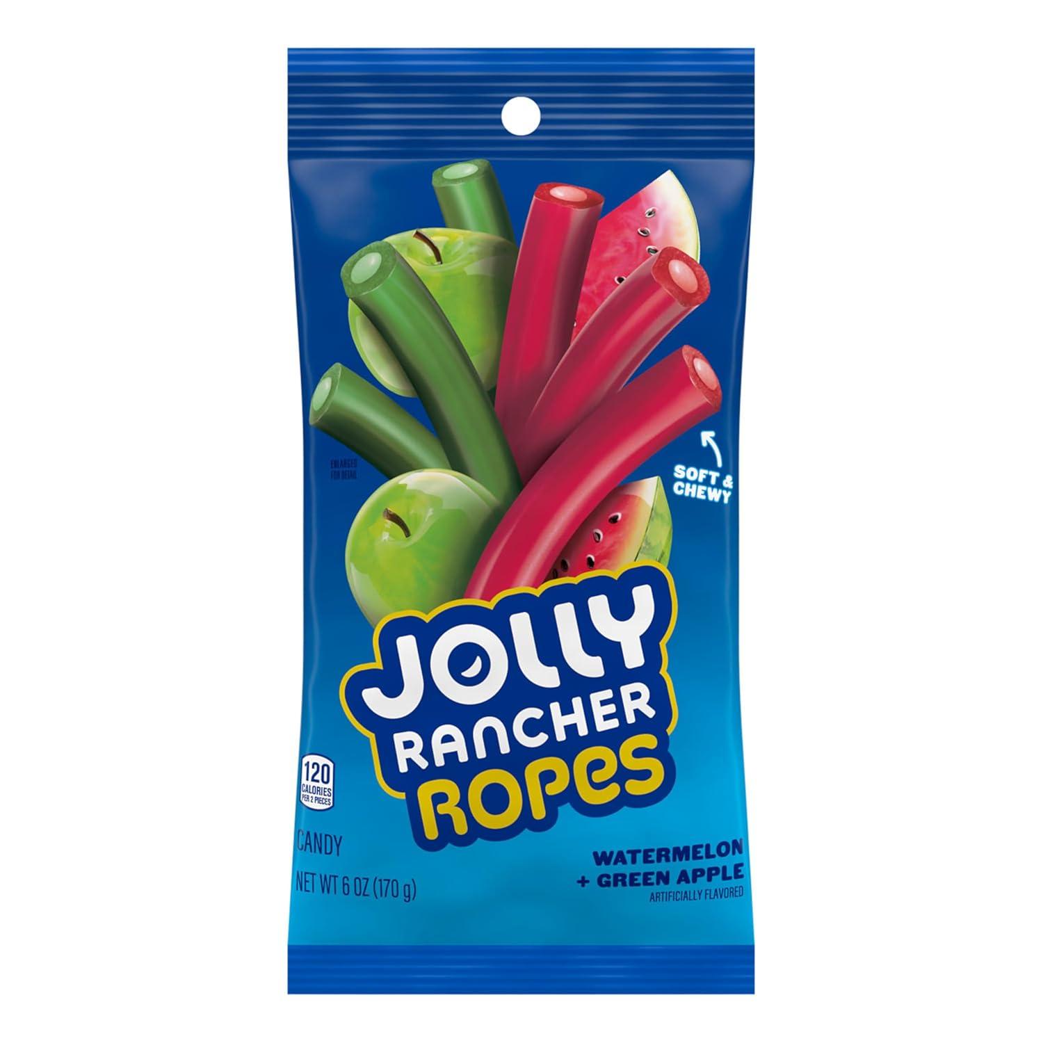 imageJOLLY RANCHER Ropes Watermelon and Green Apple Flavored Candy Bag 6 oz6 Ounce Pack of 1