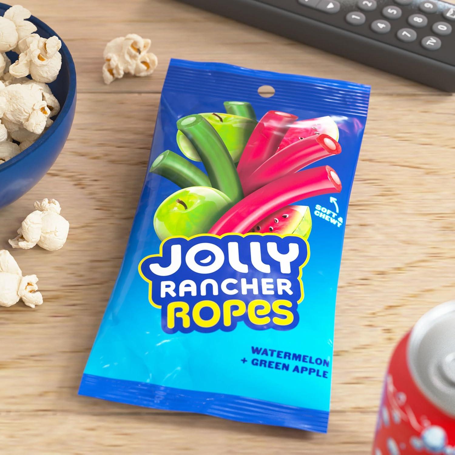 imageJOLLY RANCHER Ropes Watermelon and Green Apple Flavored Candy Bag 6 oz6 Ounce Pack of 4