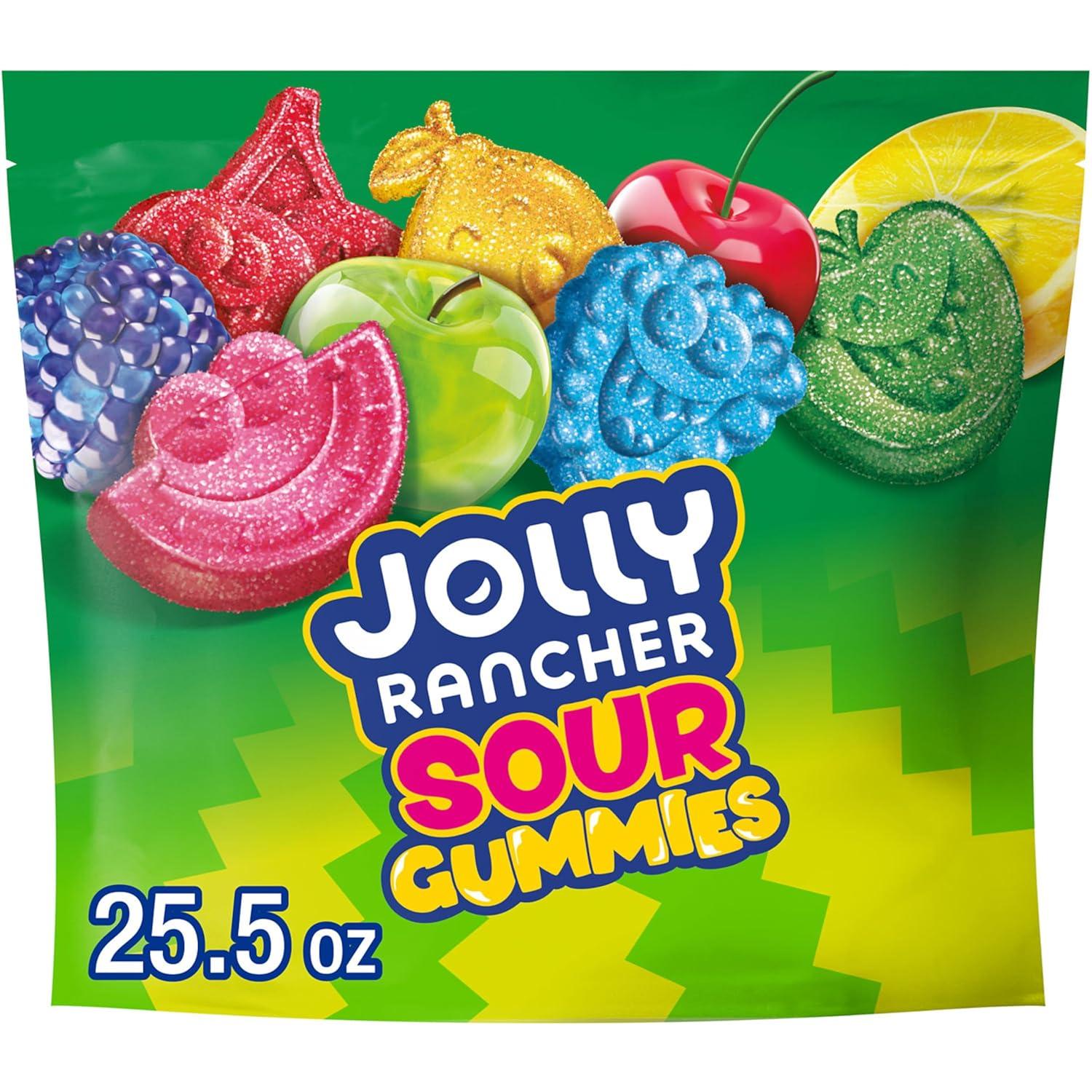 imageJOLLY RANCHER Sour Gummies Assorted Fruit Flavored Candy Bag 65 ozSours
