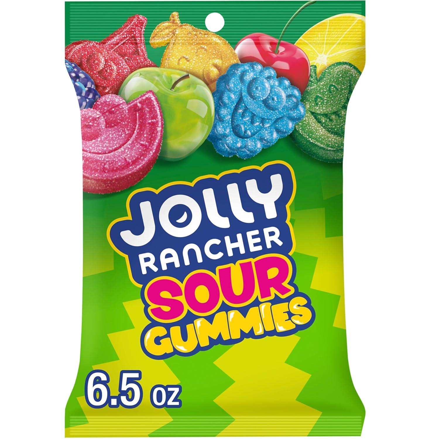 imageJOLLY RANCHER Sour Gummies Assorted Fruit Flavored Candy Bag 65 ozSours