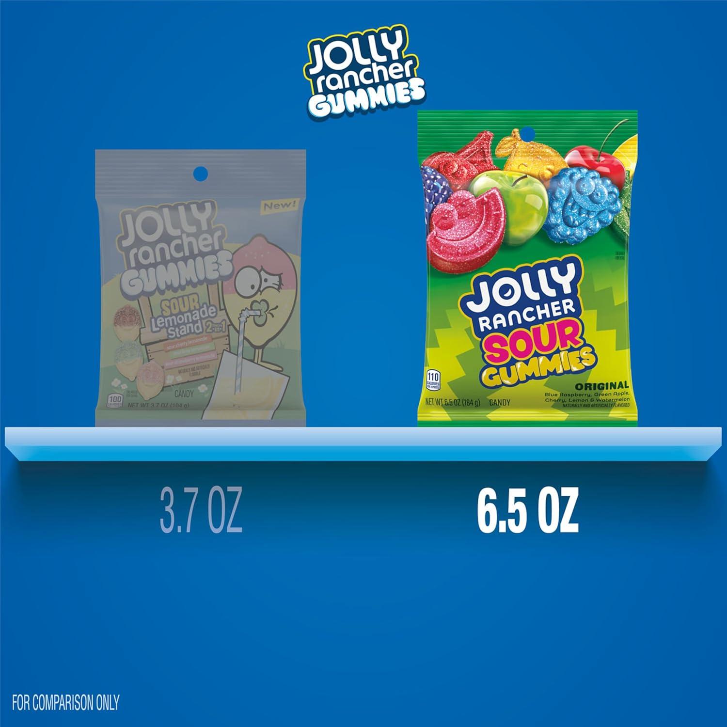 imageJOLLY RANCHER Sour Gummies Assorted Fruit Flavored Candy Bag 65 ozSours