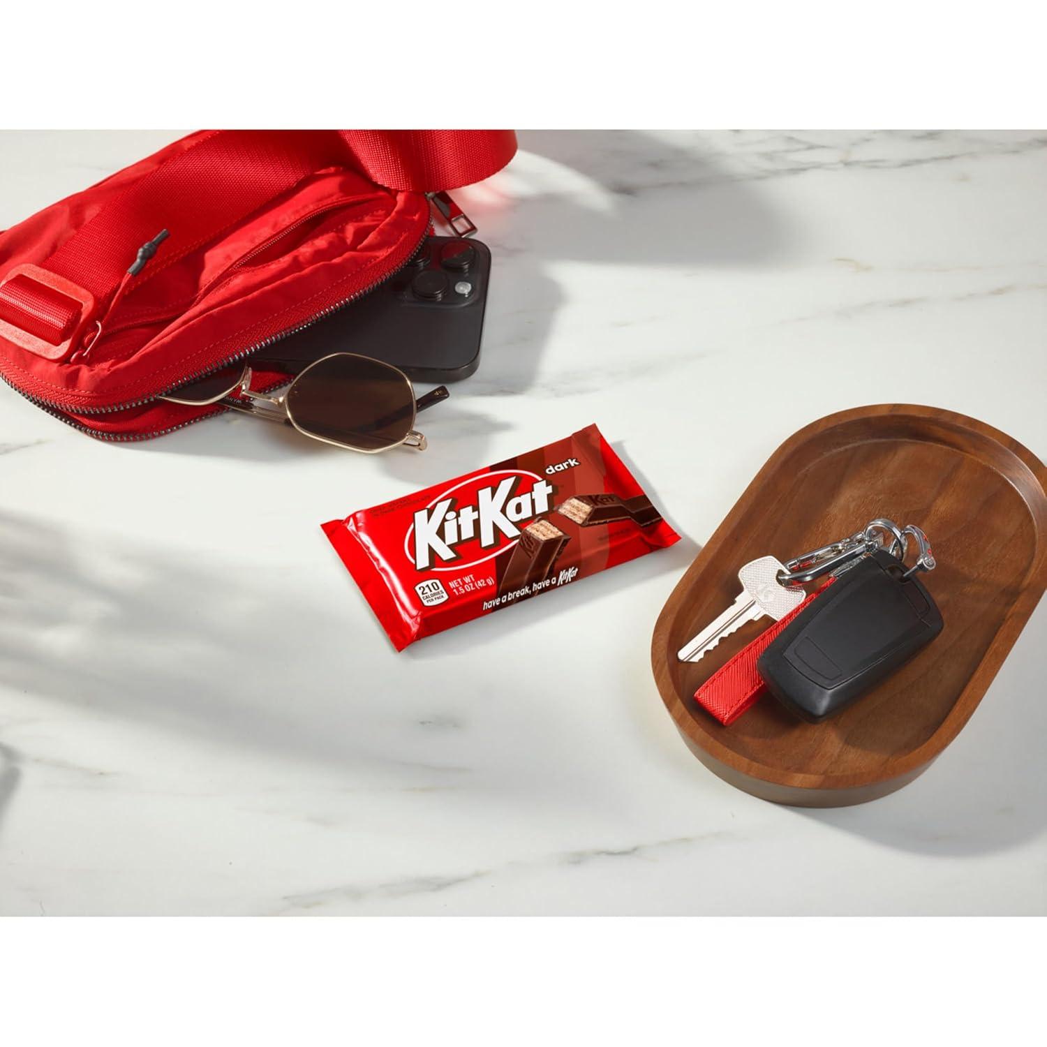 imageKIT KAT Dark Chocolate Wafer Candy Bars 15 oz 24 Count