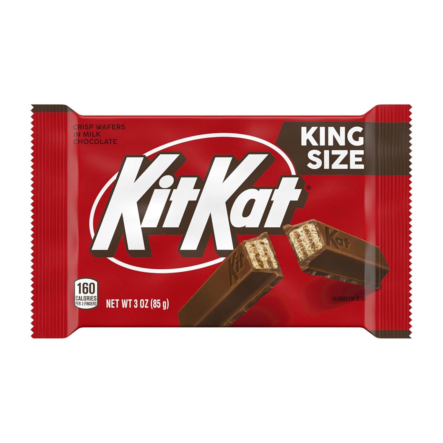 imageKIT KAT Milk Chocolate Wafer King Size Candy Bars 3 oz 24 CountMilk Chocolate