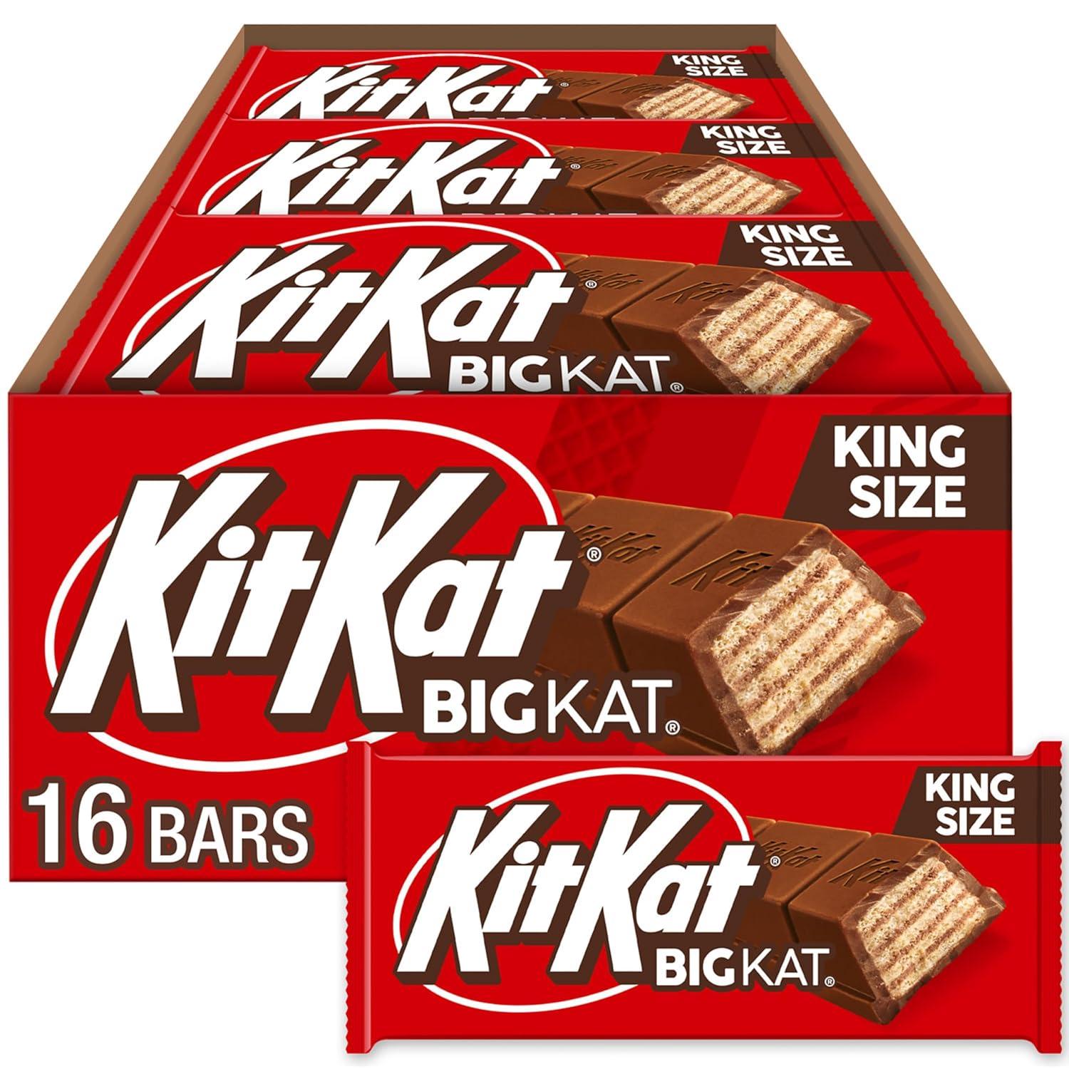 imageKIT KAT Milk Chocolate Wafer King Size Candy Bars 3 oz 24 CountMilk Chocolate Wafer