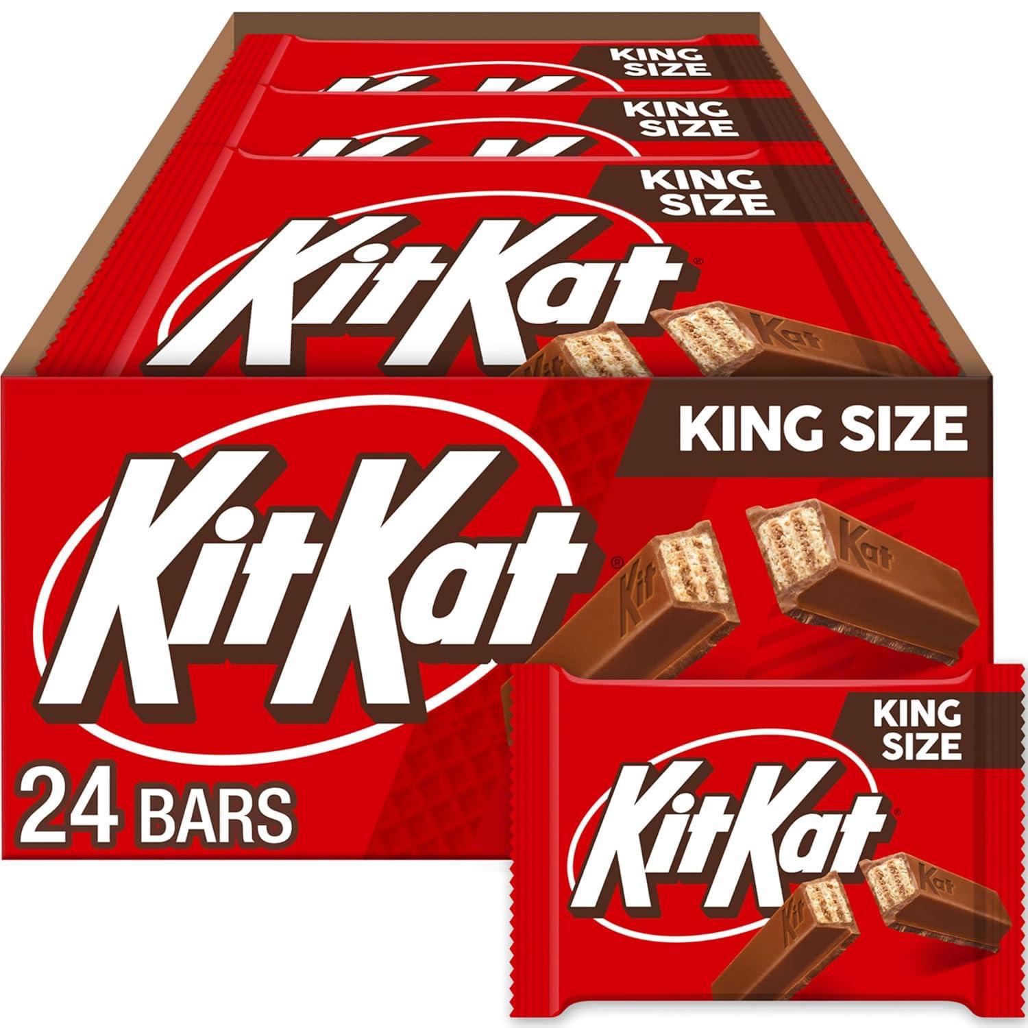 imageKIT KAT Milk Chocolate Wafer King Size Candy Bars 3 oz 24 CountMilk Chocolate Wafer
