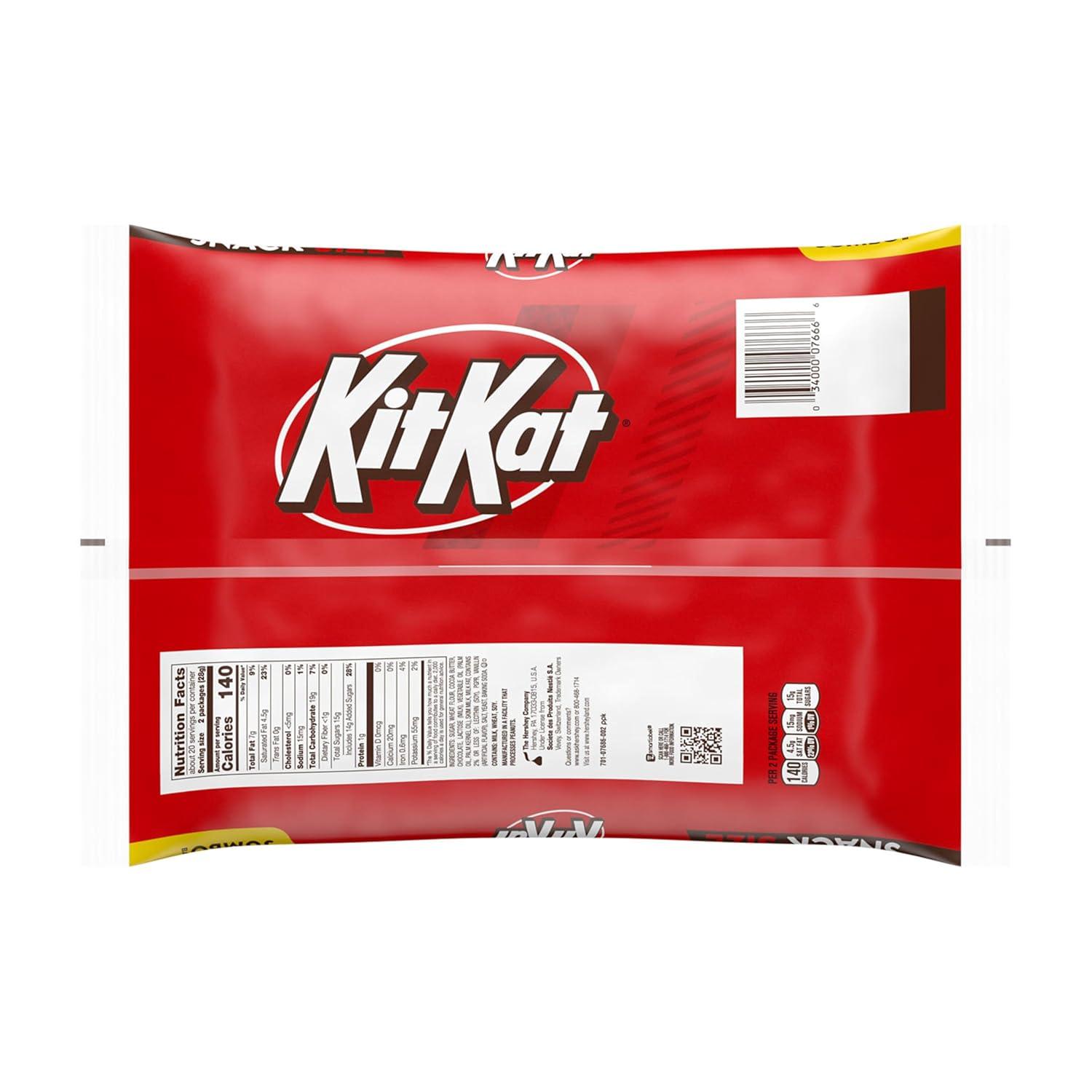 imageKIT KAT Milk Chocolate Wafer Snack Size Candy Jumbo Bag 201 ozMilk Chocolate Wafer