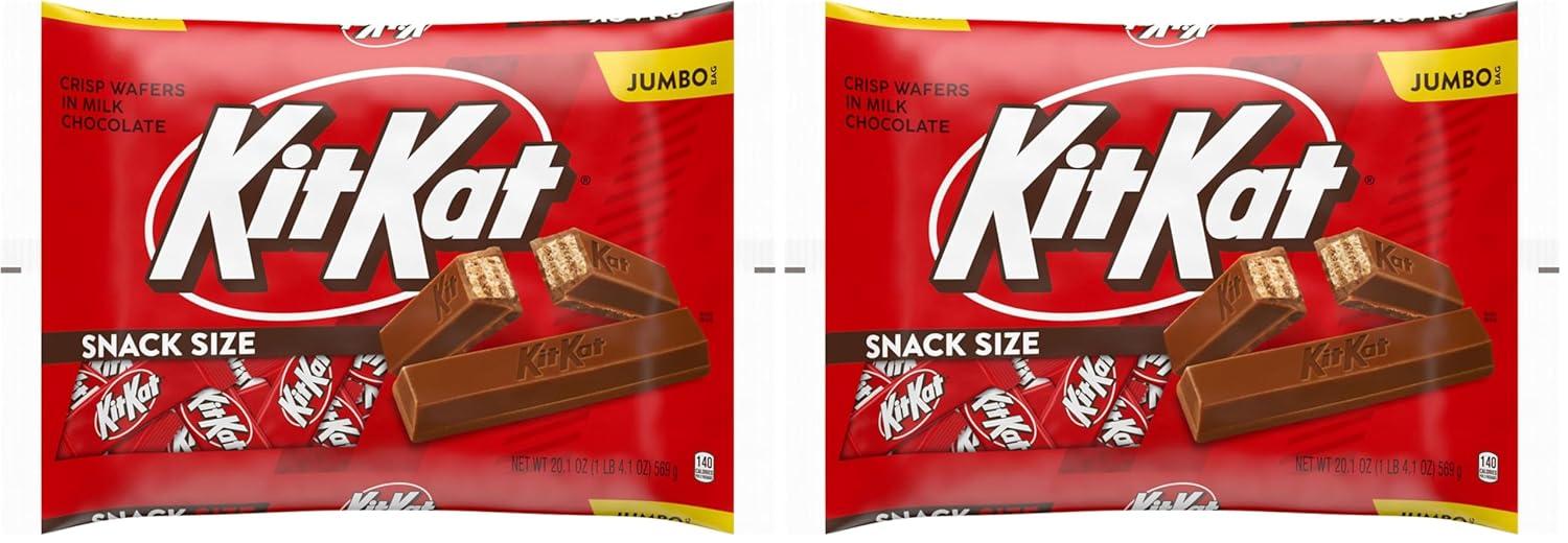 imageKIT KAT Milk Chocolate Wafer Snack Size Candy Jumbo Bag 201 ozMilk Chocolate Wafer