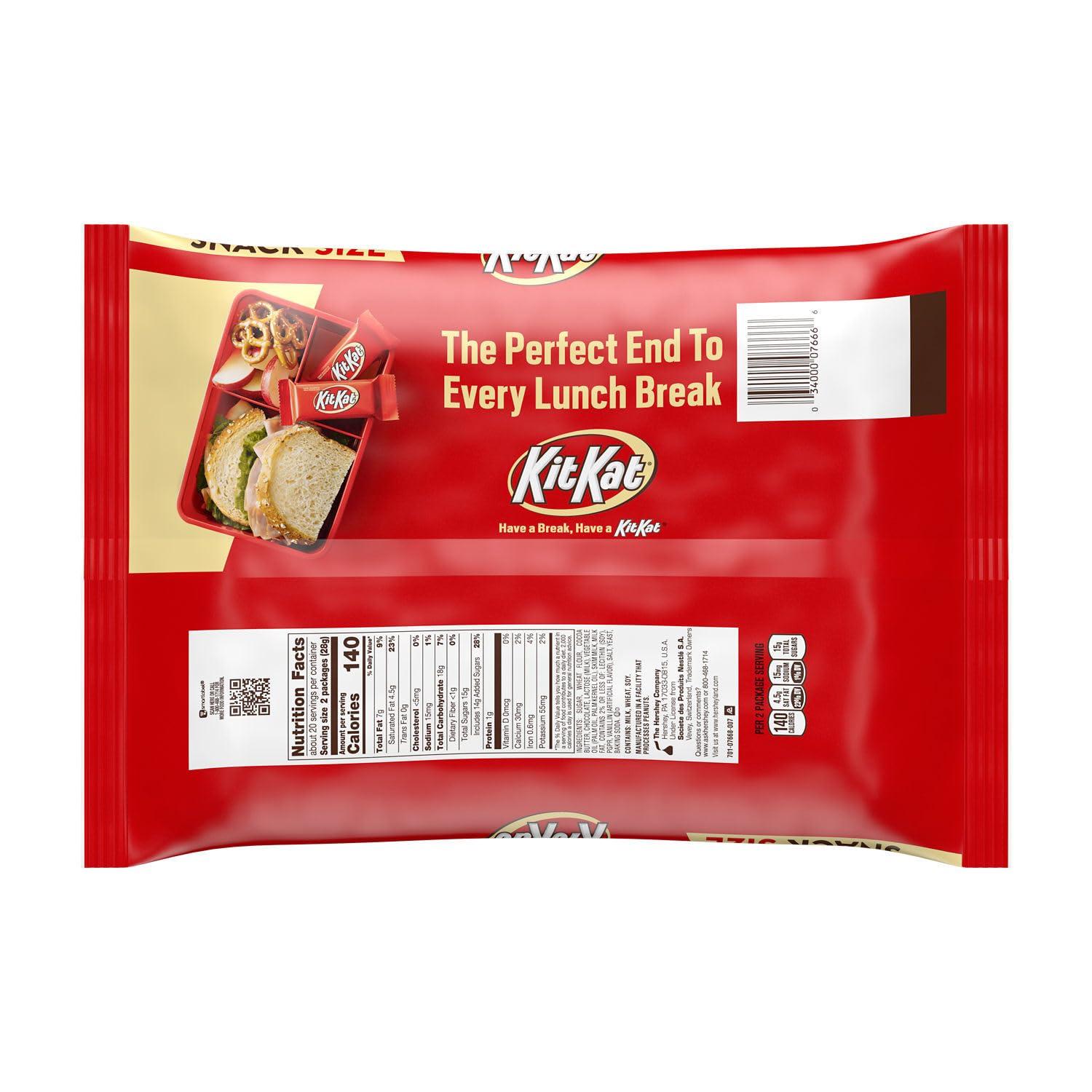 imageKIT KAT Milk Chocolate Wafer Snack Size Candy Jumbo Bag 201 ozMilk Chocolate Wafer