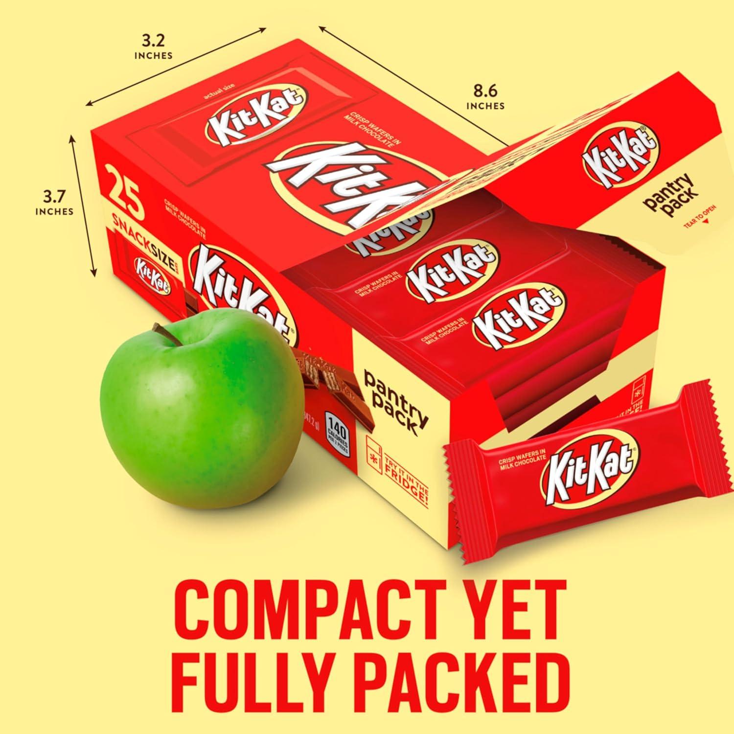 imageKIT KAT Milk Chocolate Wafer Snack Size Candy Pantry Pack Halloween Candy 1225 oz 25 PiecesMilk Chocolate Wafer