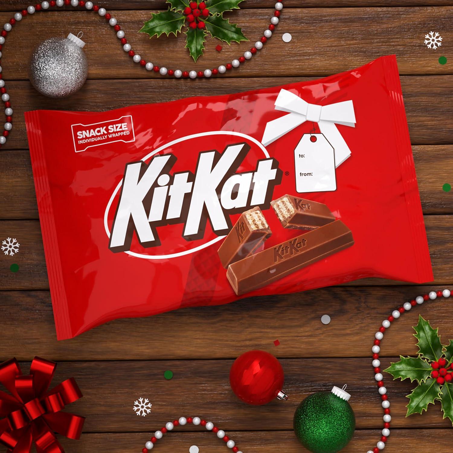 imageKIT KAT Milk Chocolate Wafer Snack Size Christmas Candy Bag 32 oz32 Ounce Pack of 1