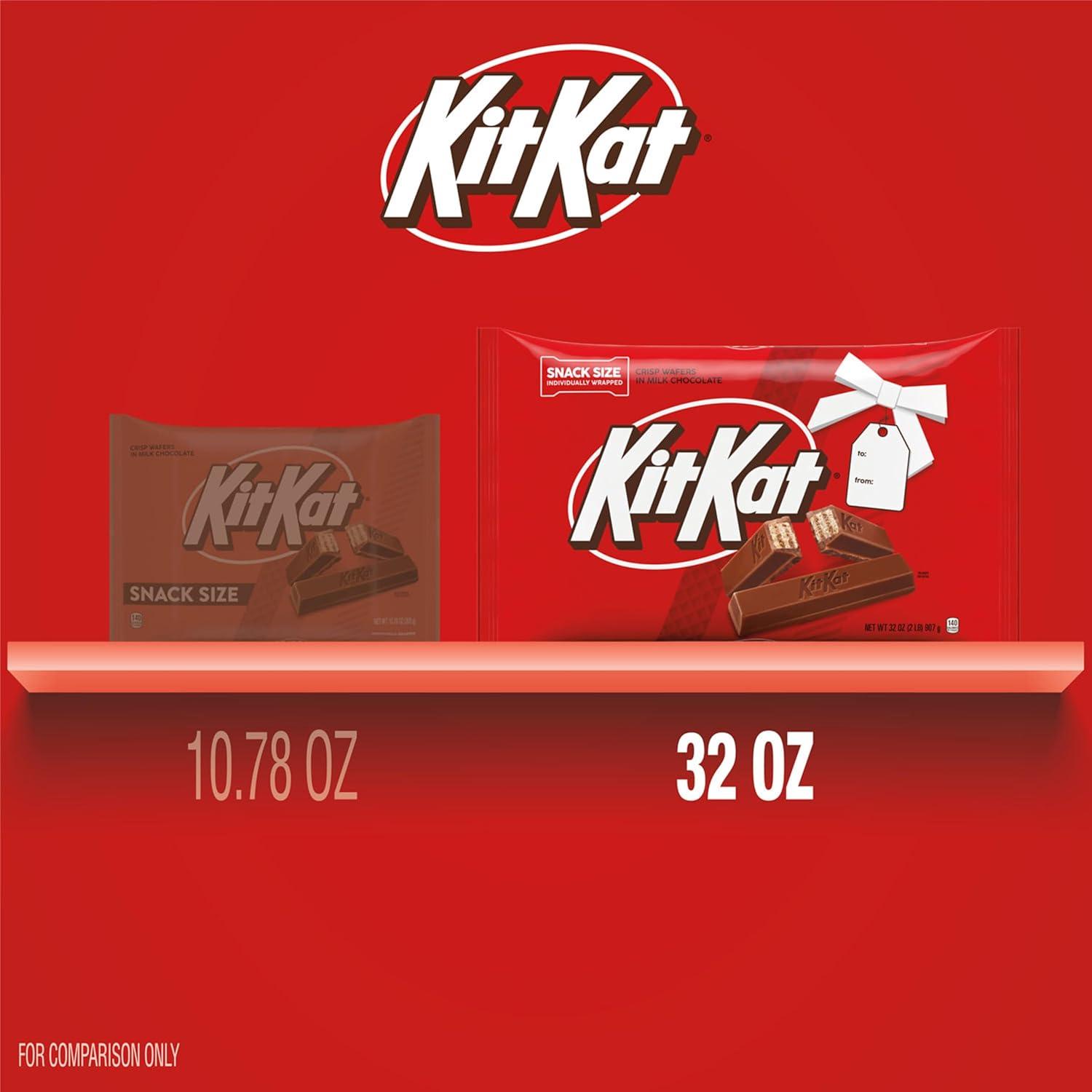 imageKIT KAT Milk Chocolate Wafer Snack Size Christmas Candy Bag 32 oz32 Ounce Pack of 1