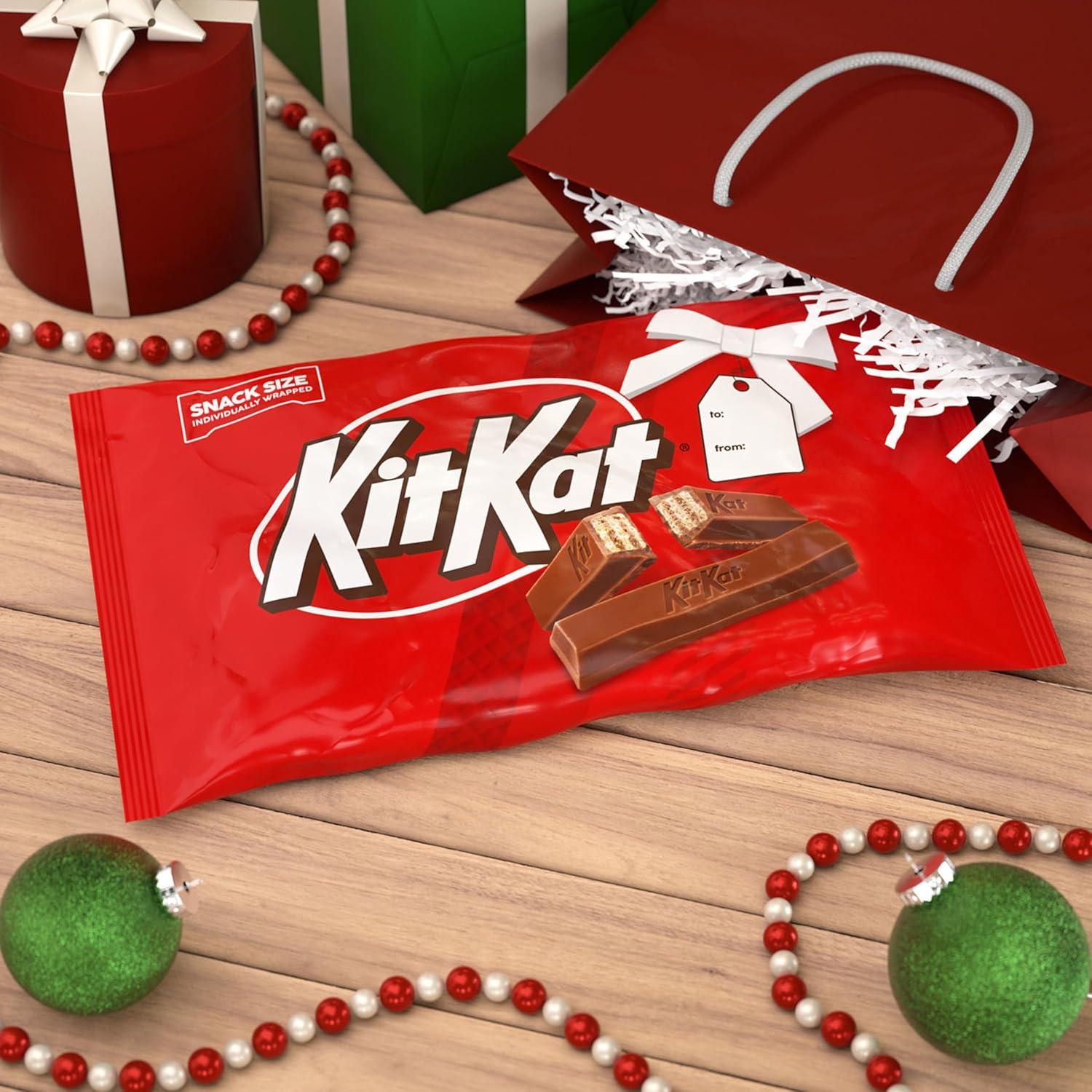 imageKIT KAT Milk Chocolate Wafer Snack Size Christmas Candy Bag 32 oz32 Ounce Pack of 1