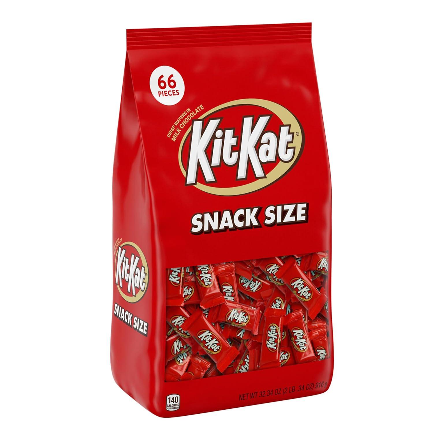 imageKIT KAT Milk Chocolate Wafer Snack Size Christmas Candy Bag 32 oz3234 Ounce Pack of 1