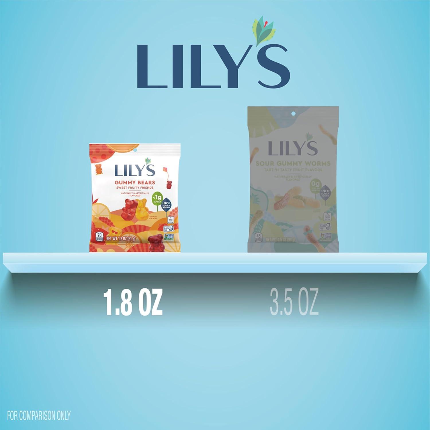 imageLILYS Assorted Fruit Flavored No Sugar Added Gummy Bears Bags 18 oz 12 CountAssorted Fruit Flavored